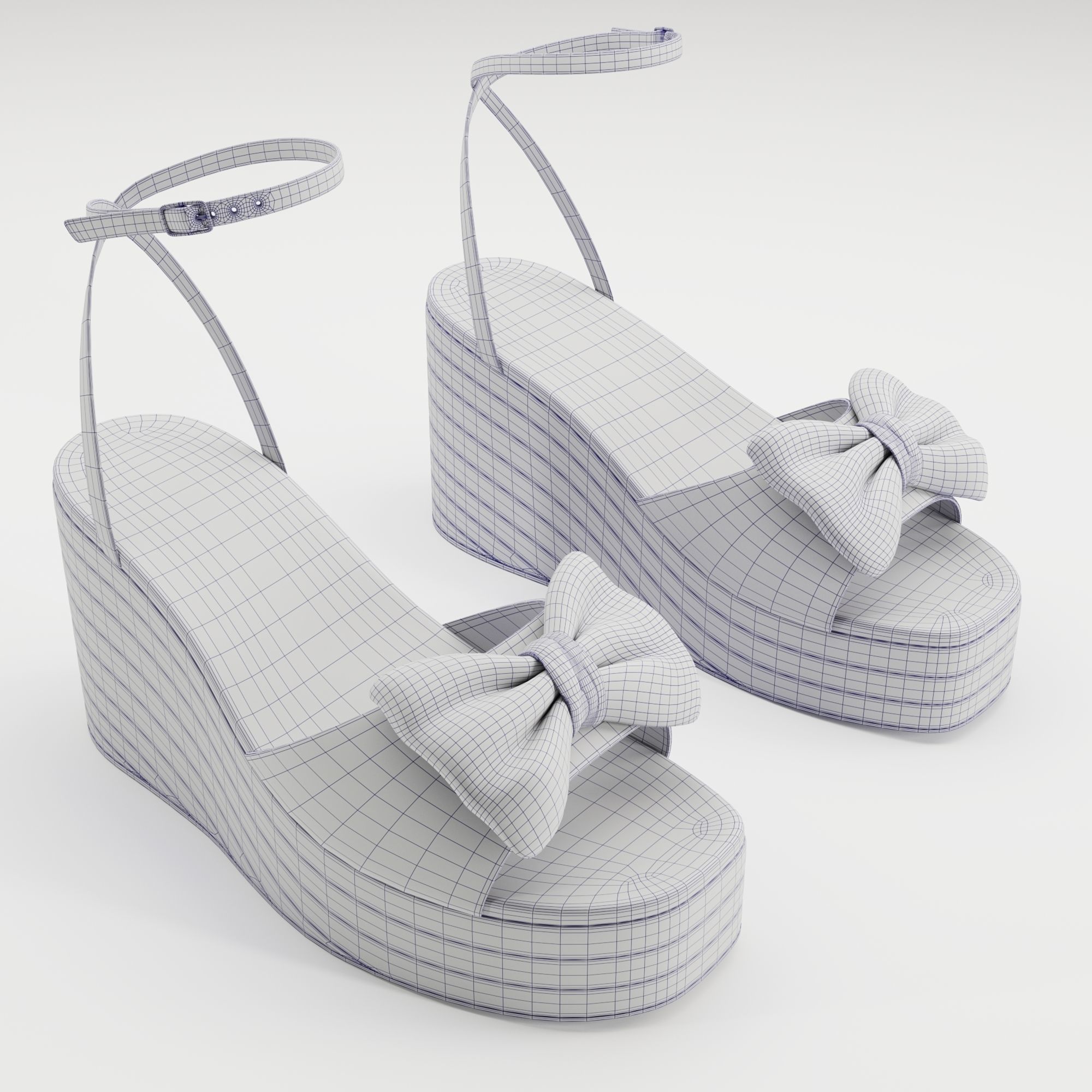 Asos Design Trisha bow detail espadrille wedges Low-poly 3D model_14