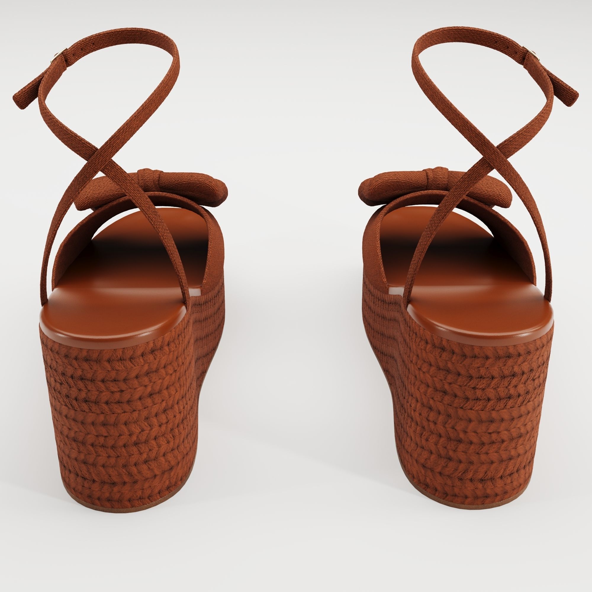 Asos Design Trisha bow detail espadrille wedges Low-poly 3D model_3