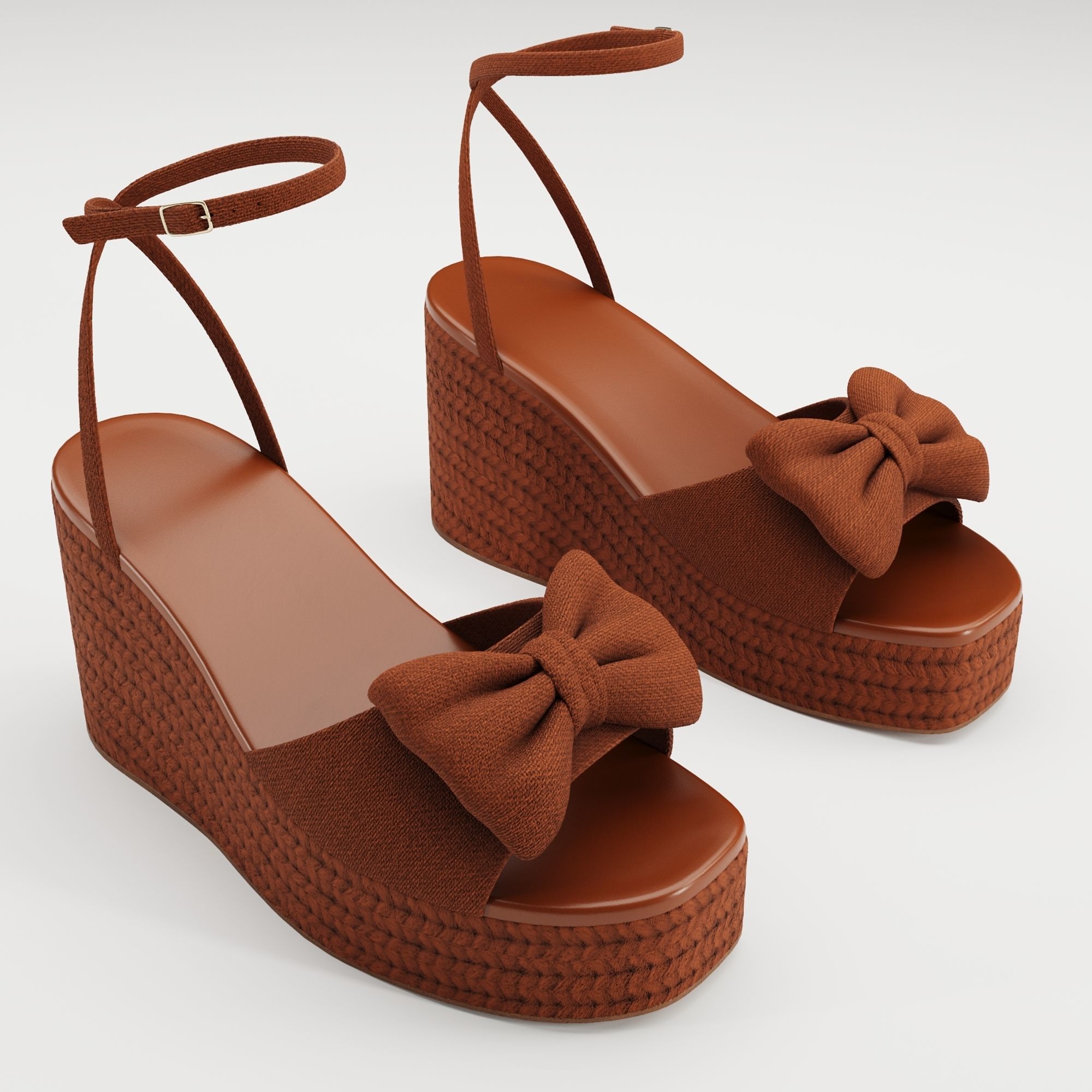 Asos Design Trisha bow detail espadrille wedges Low-poly 3D model_1