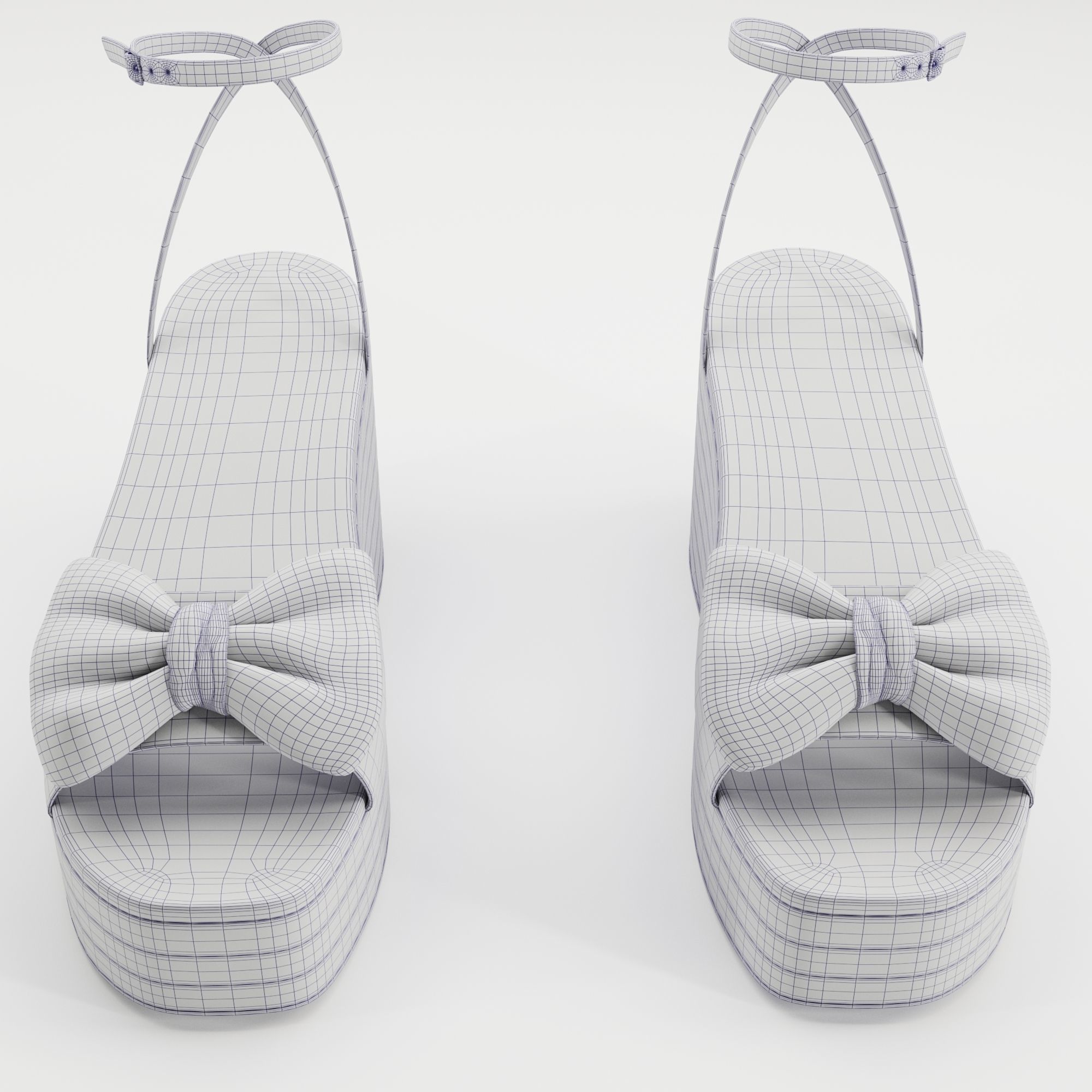 Asos Design Trisha bow detail espadrille wedges Low-poly 3D model_13