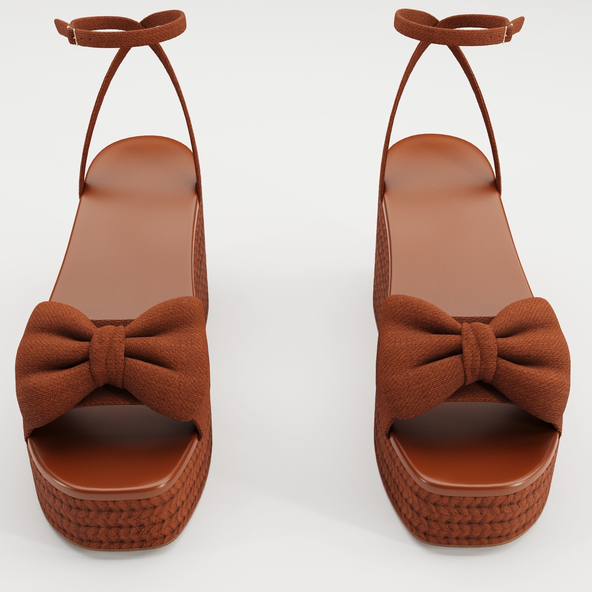 Asos Design Trisha bow detail espadrille wedges Low-poly 3D model_12