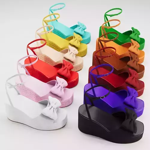 Asos Design Trisha bow detail espadrille wedges Low-poly 3D model