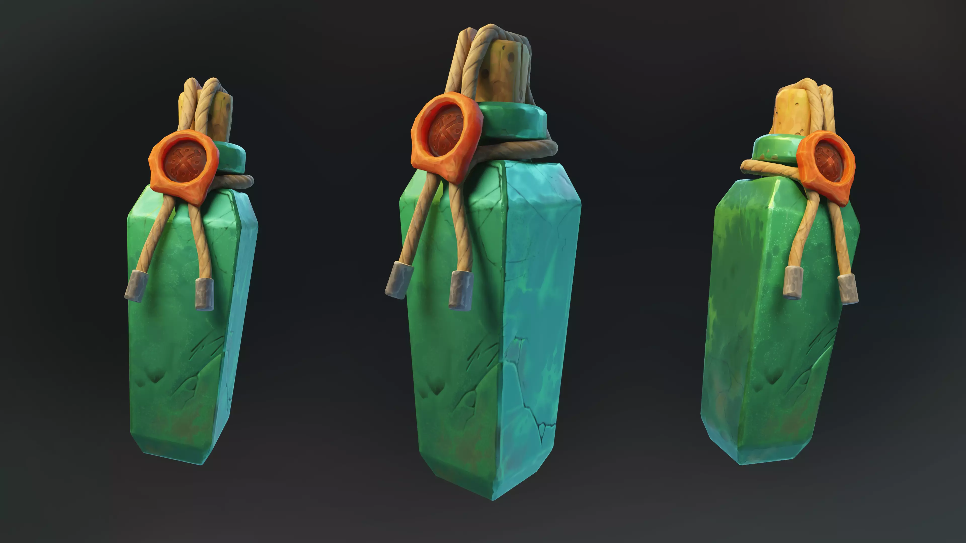 The bottle Low-poly 3D model_0