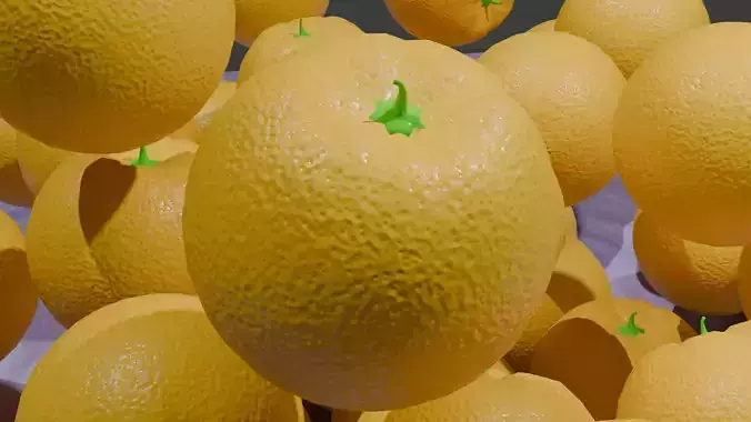 Orange fruit food 3D model