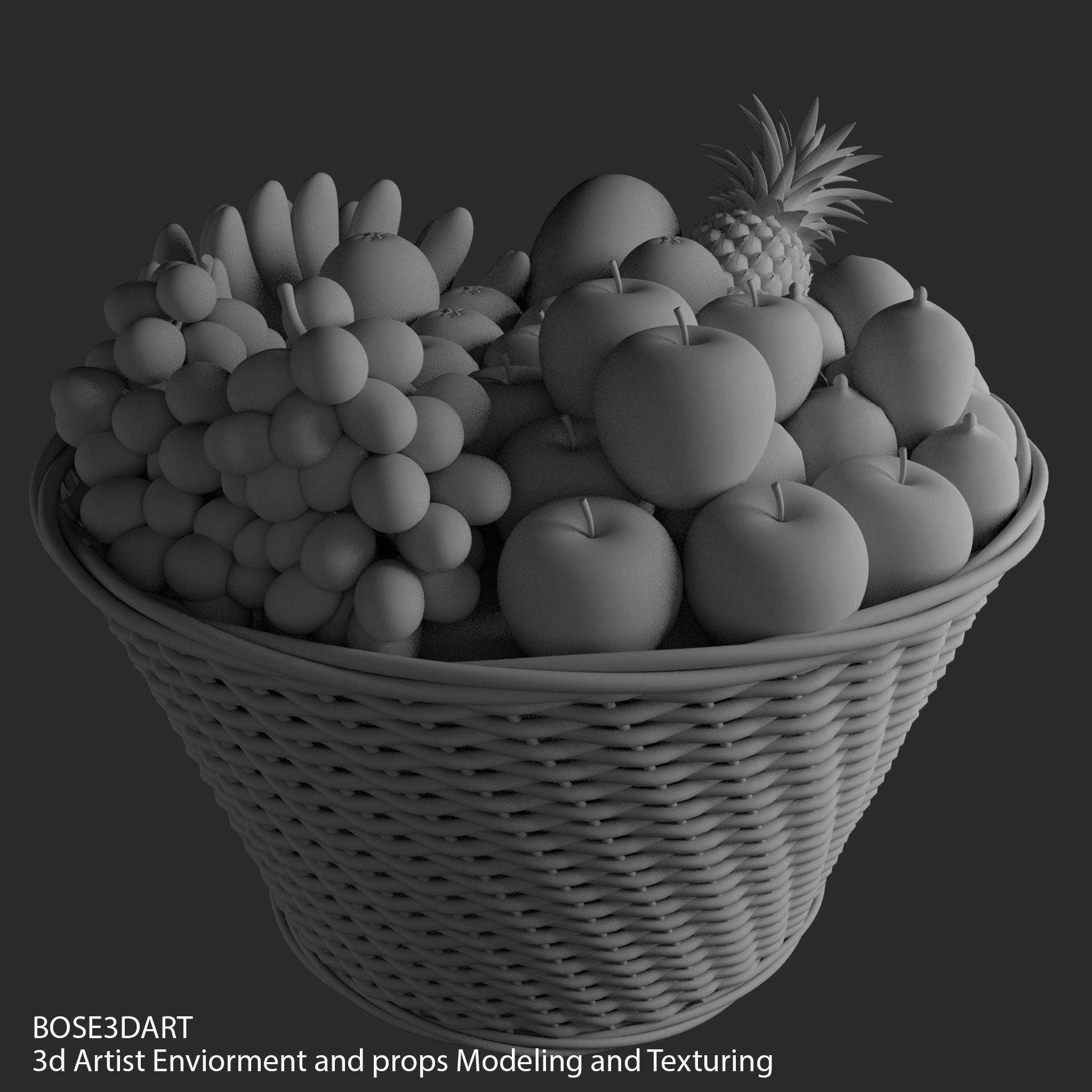 Fruit Bucket  3D model_2