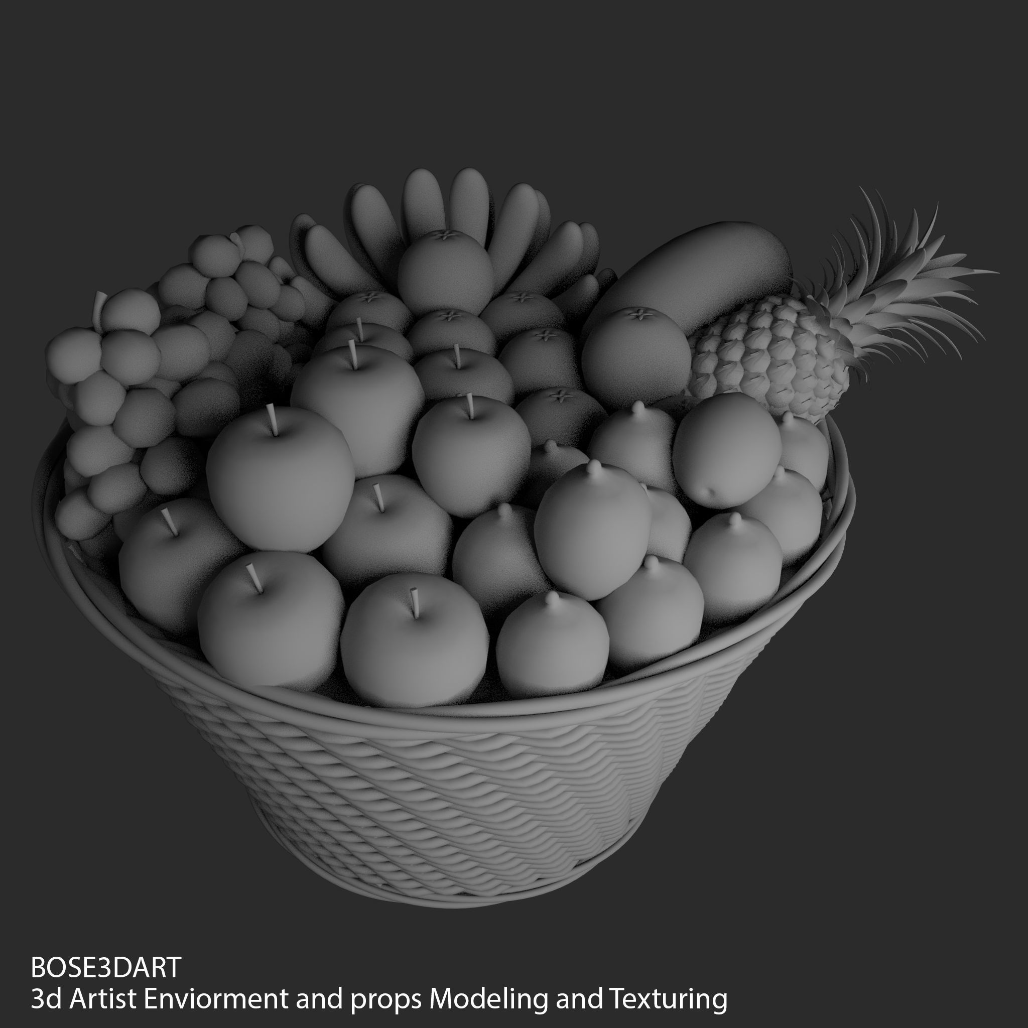Fruit Bucket  3D model_1