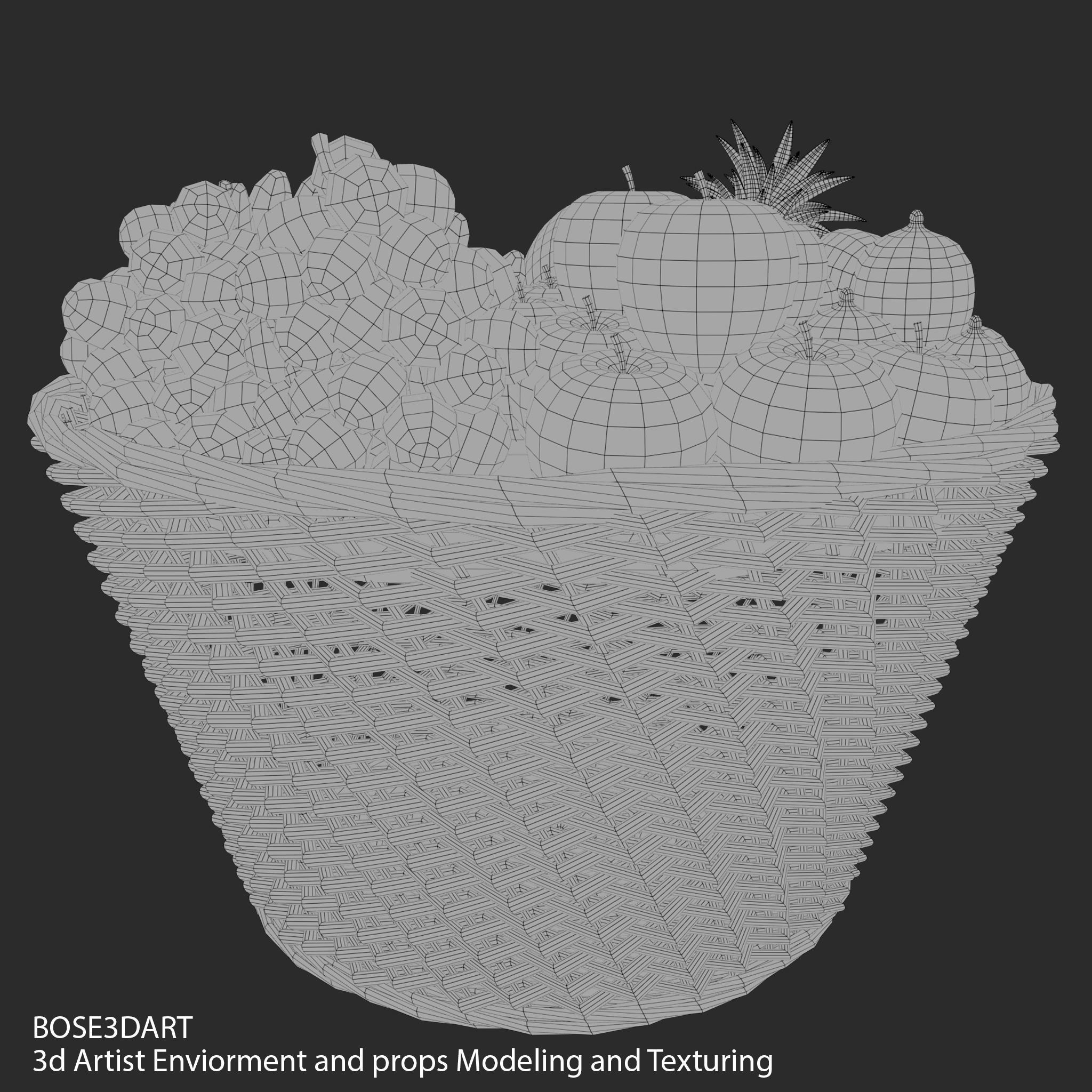 Fruit Bucket  3D model_3