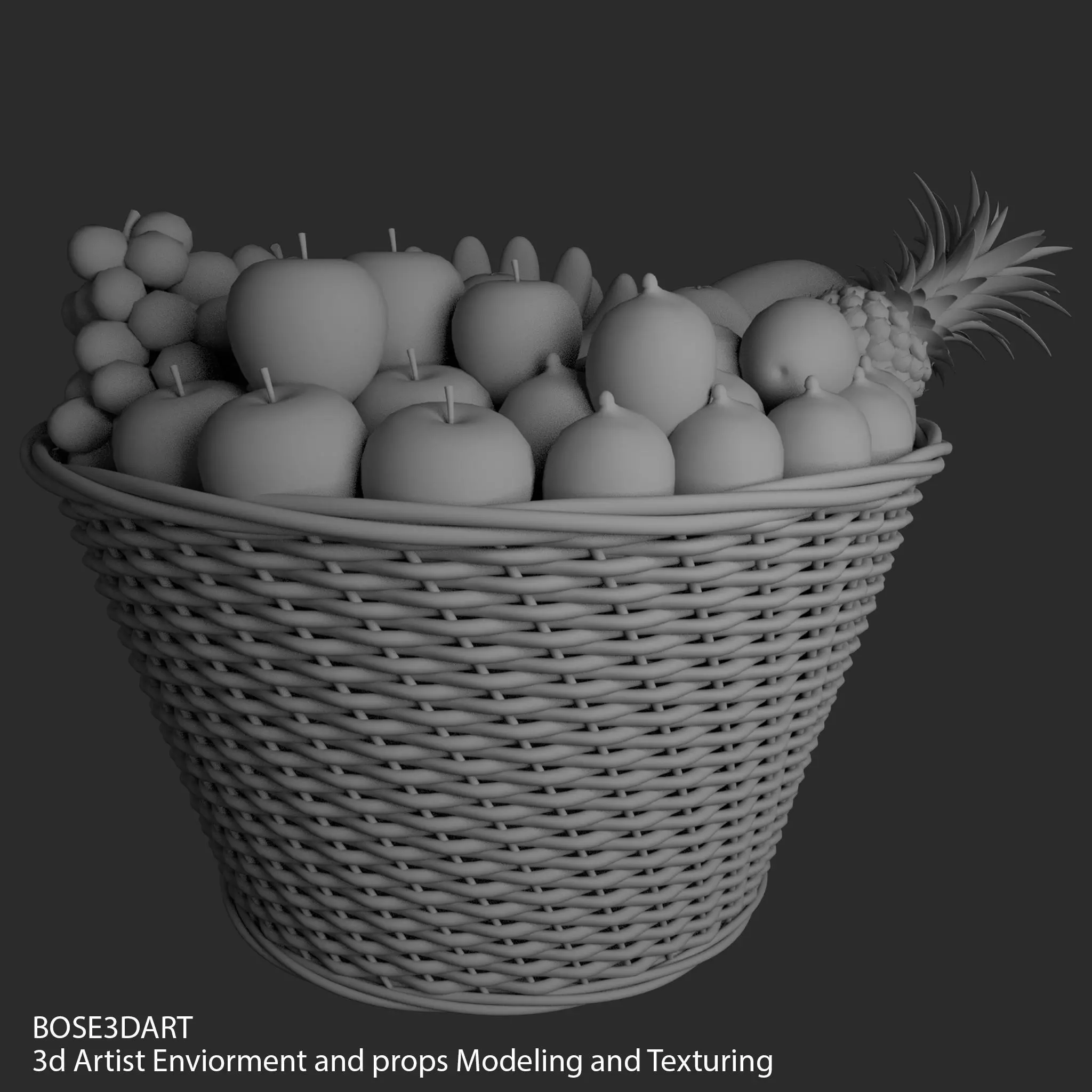 Fruit Bucket  3D model_0