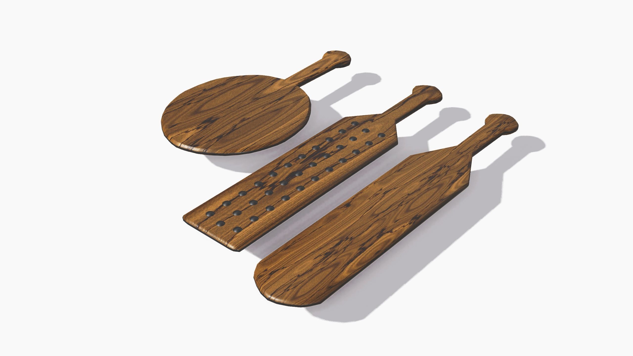 BDSM Spanking Paddles Low-poly 3D model_3