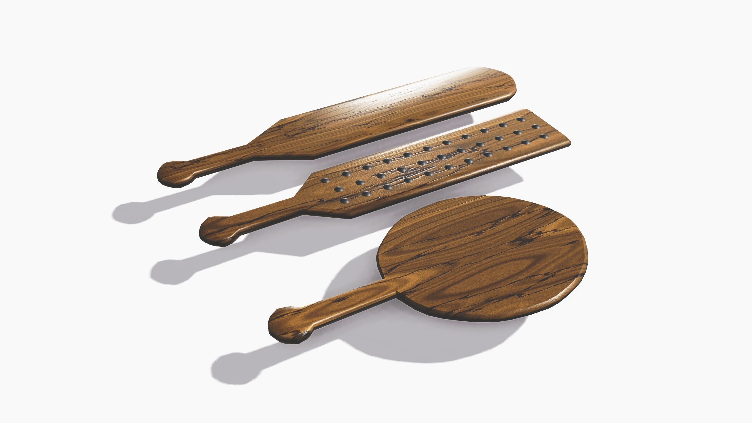 BDSM Spanking Paddles Low-poly 3D model_1