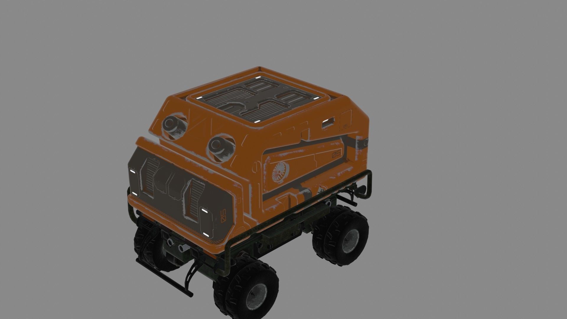 Sci-fi mcahine gun Low-poly 3D model_3