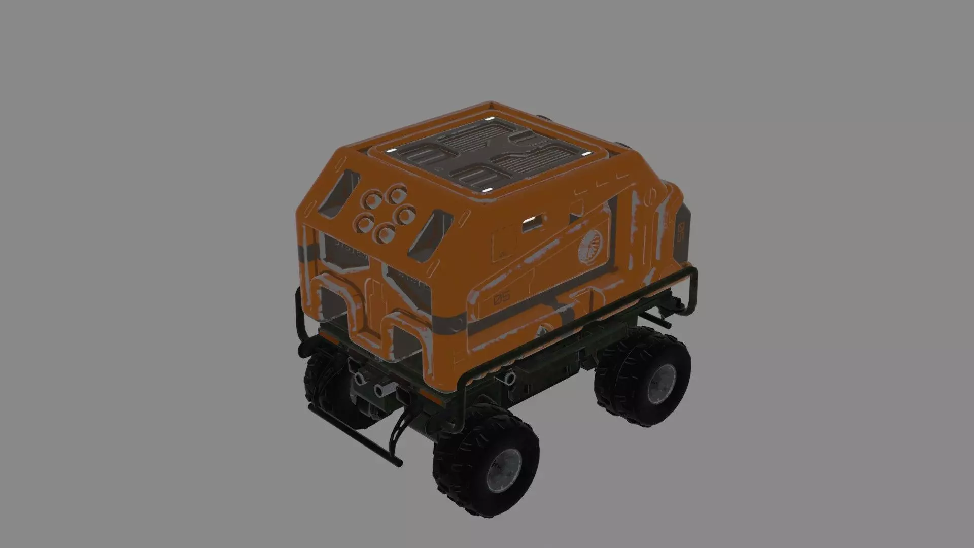 Sci-fi mcahine gun Low-poly 3D model_0