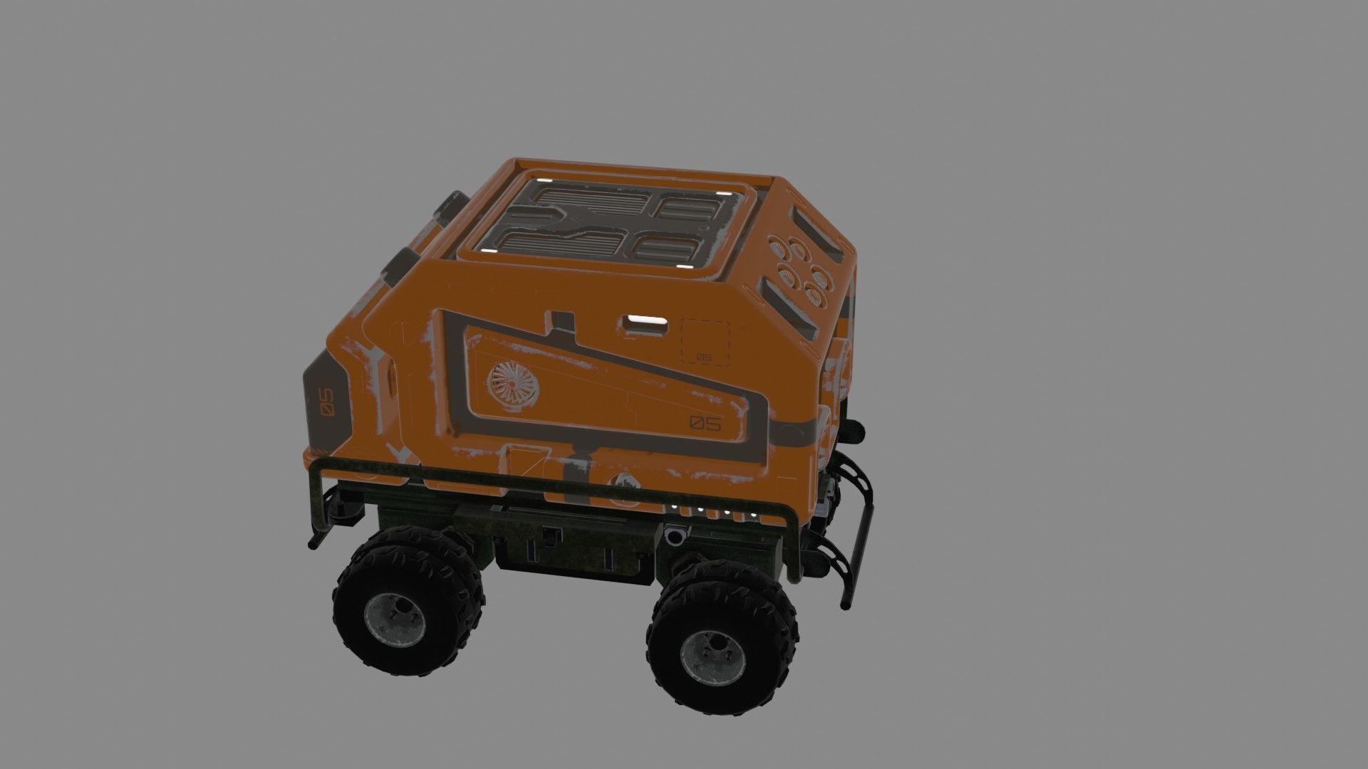 Sci-fi mcahine gun Low-poly 3D model_4