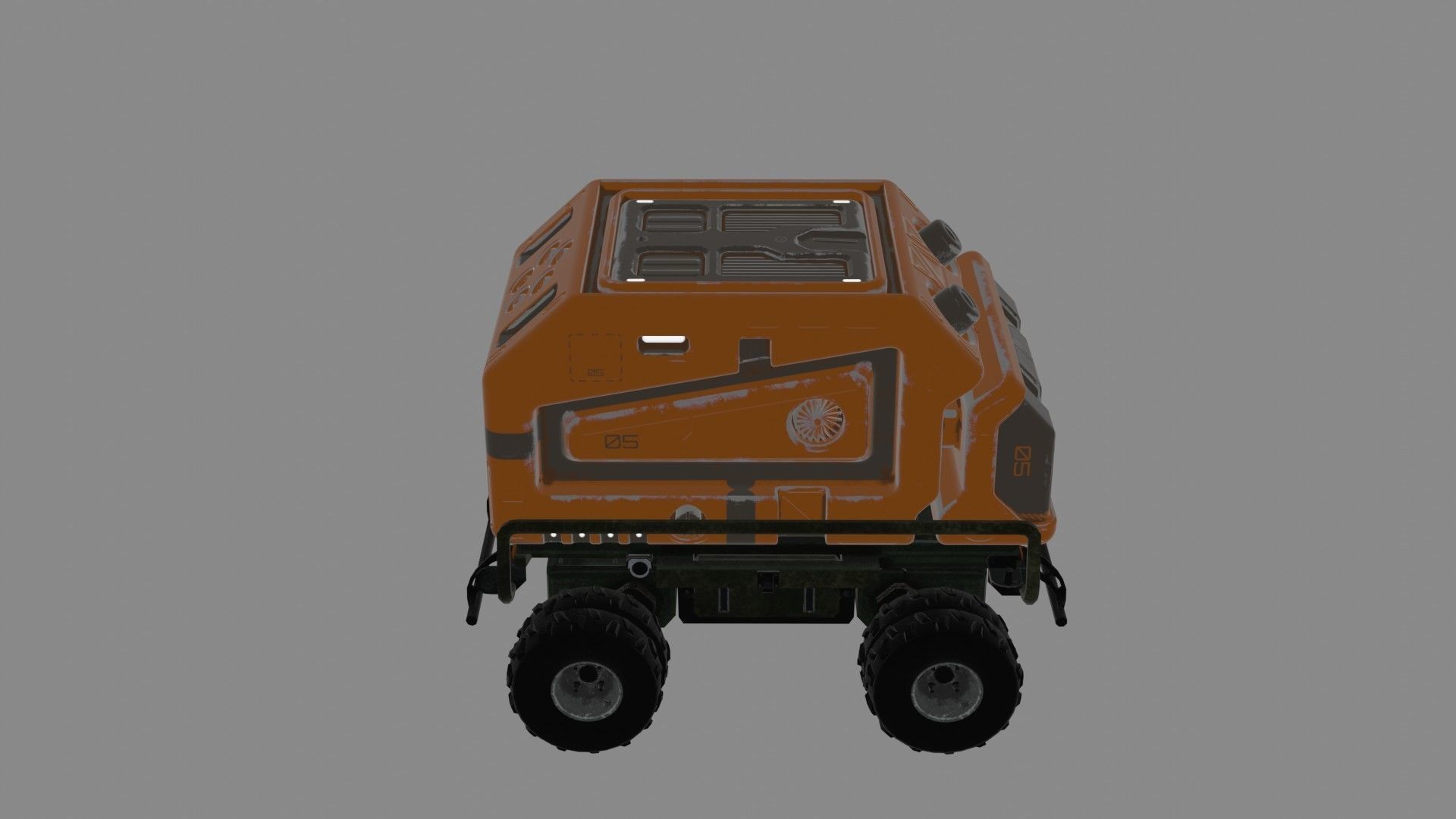 Sci-fi mcahine gun Low-poly 3D model_1