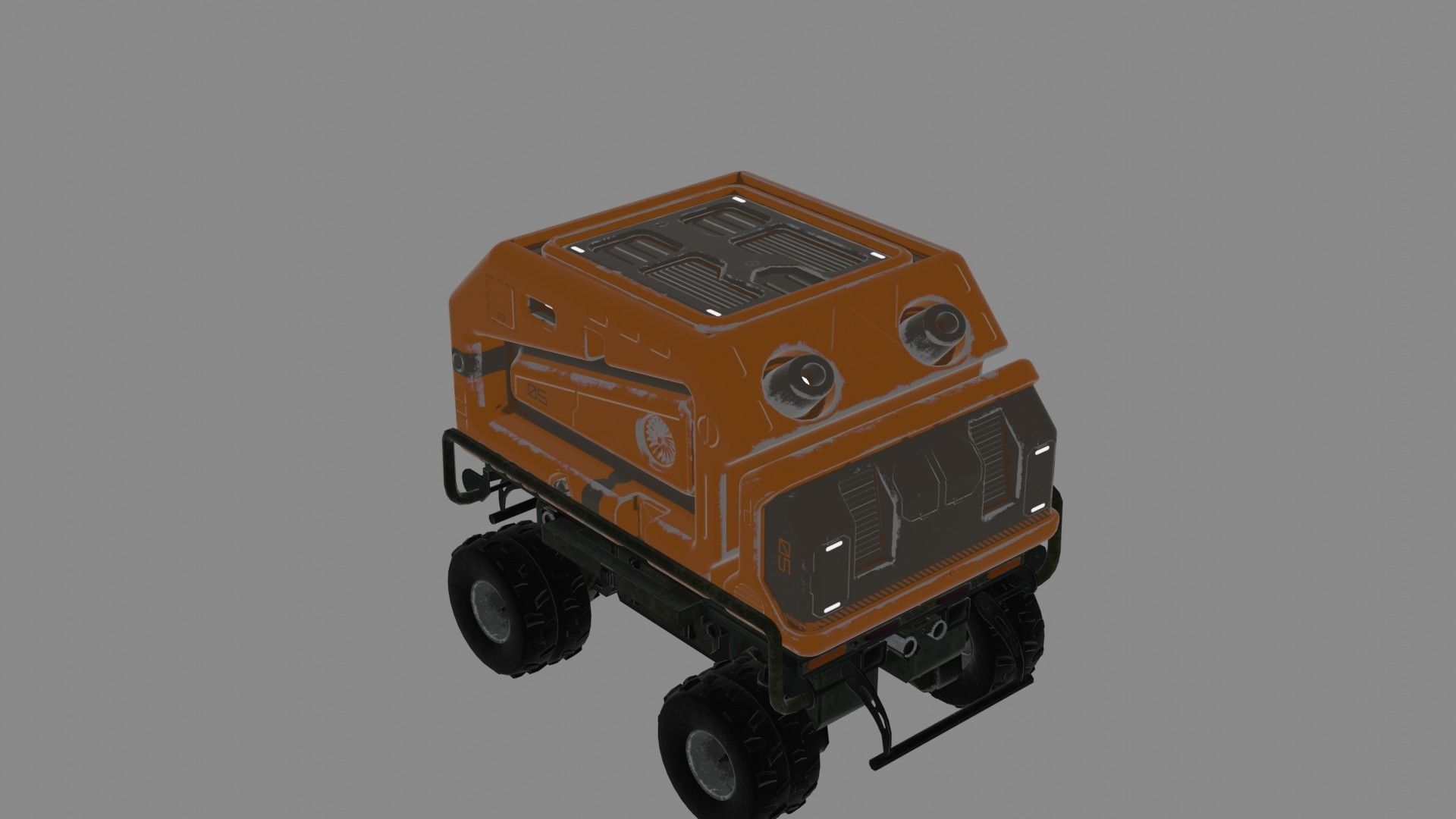 Sci-fi mcahine gun Low-poly 3D model_2