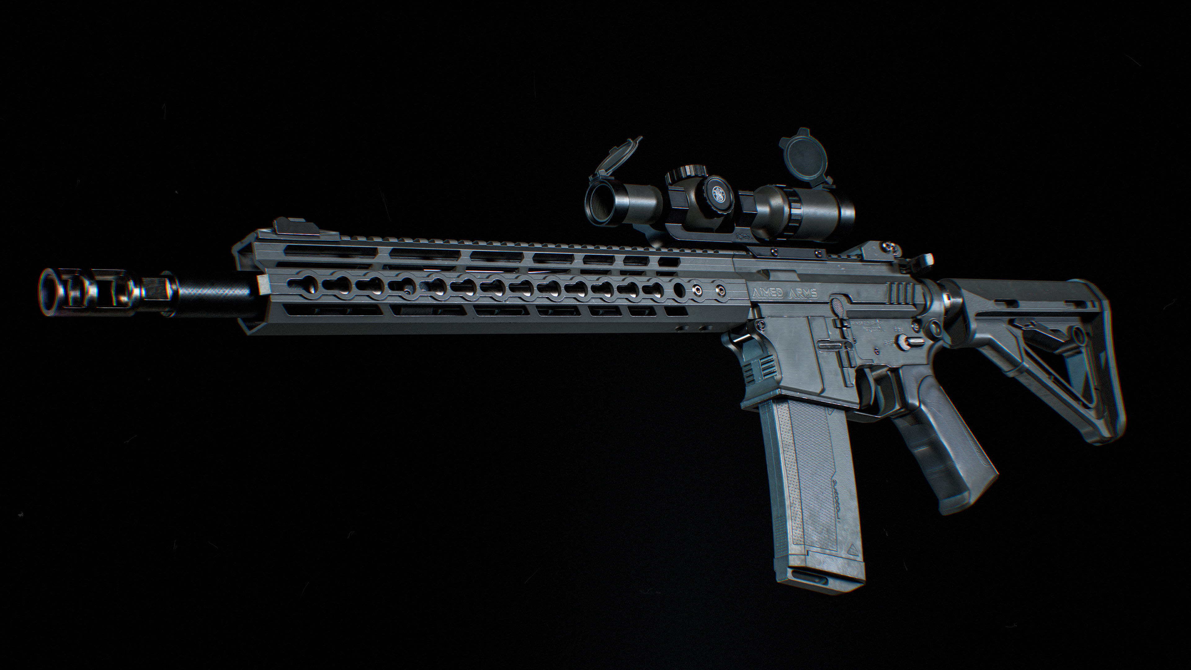 AR 15 Low-poly 3D model_2