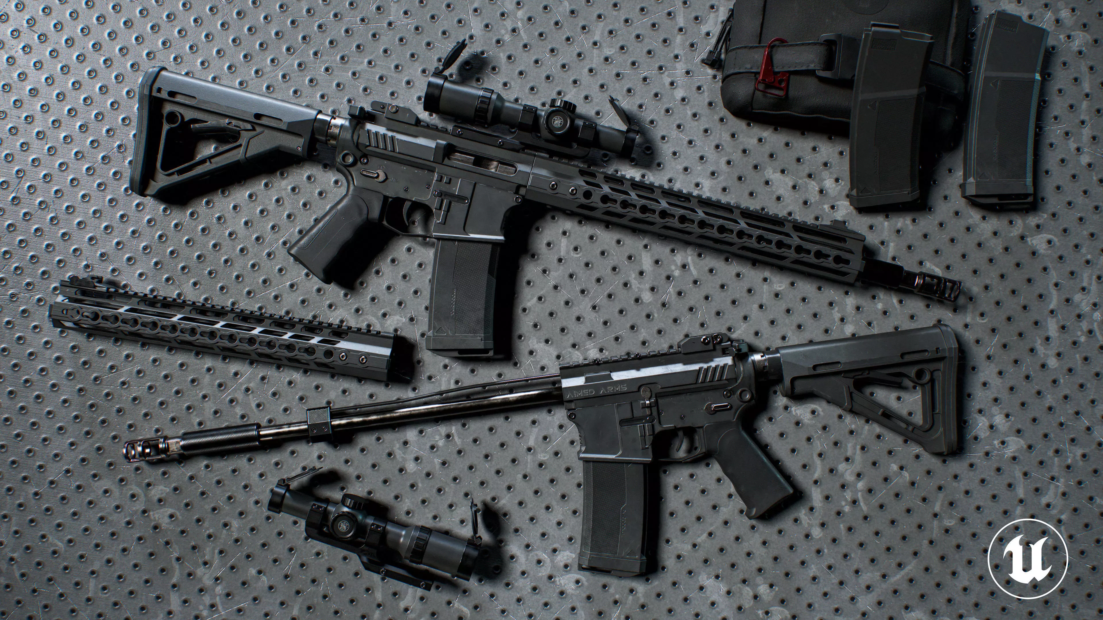 AR 15 Low-poly 3D model_0