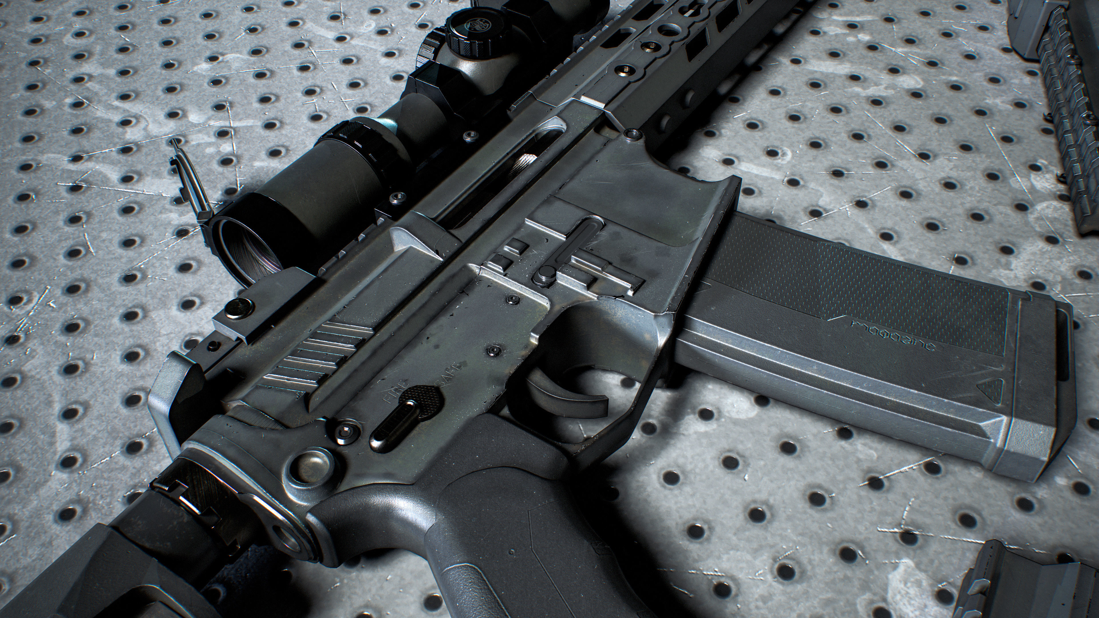 AR 15 Low-poly 3D model_9