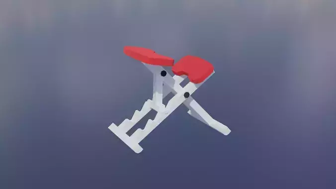 Kneeling chair model medium poly and low poly