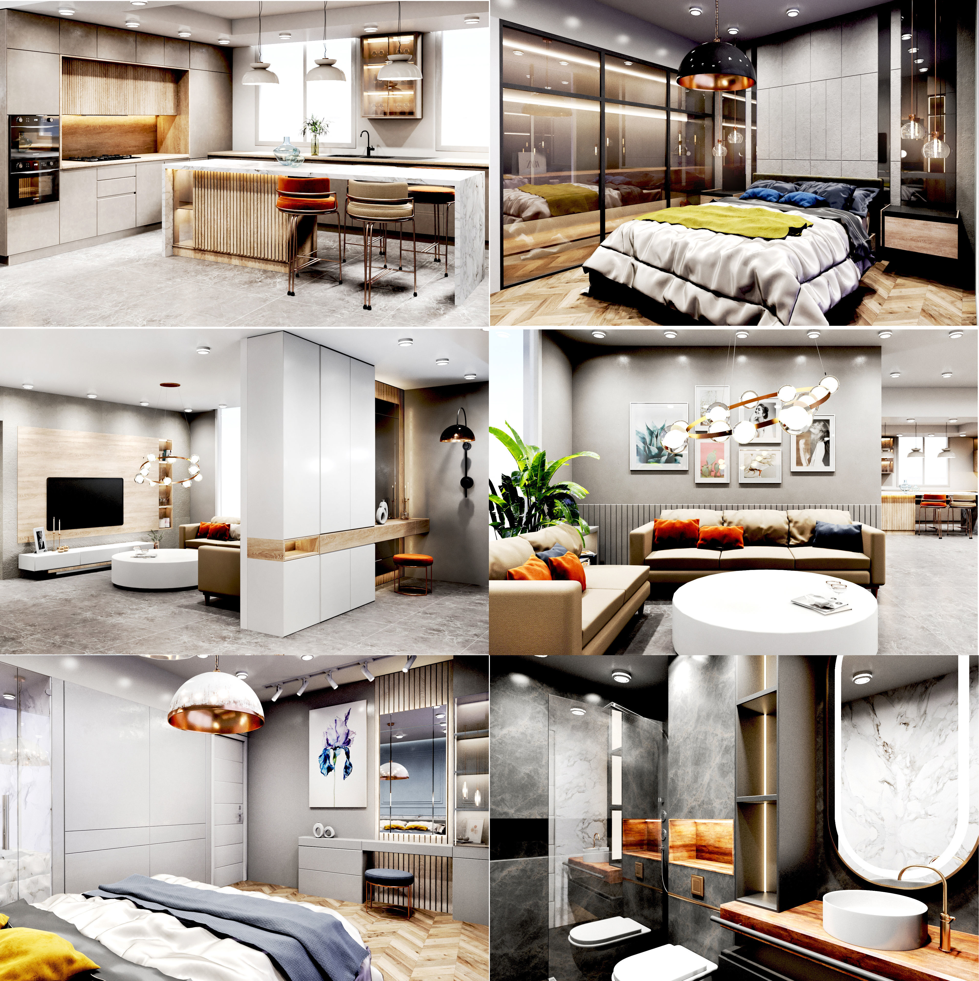 home Apartment  Interior Design Low-poly 3D model_25