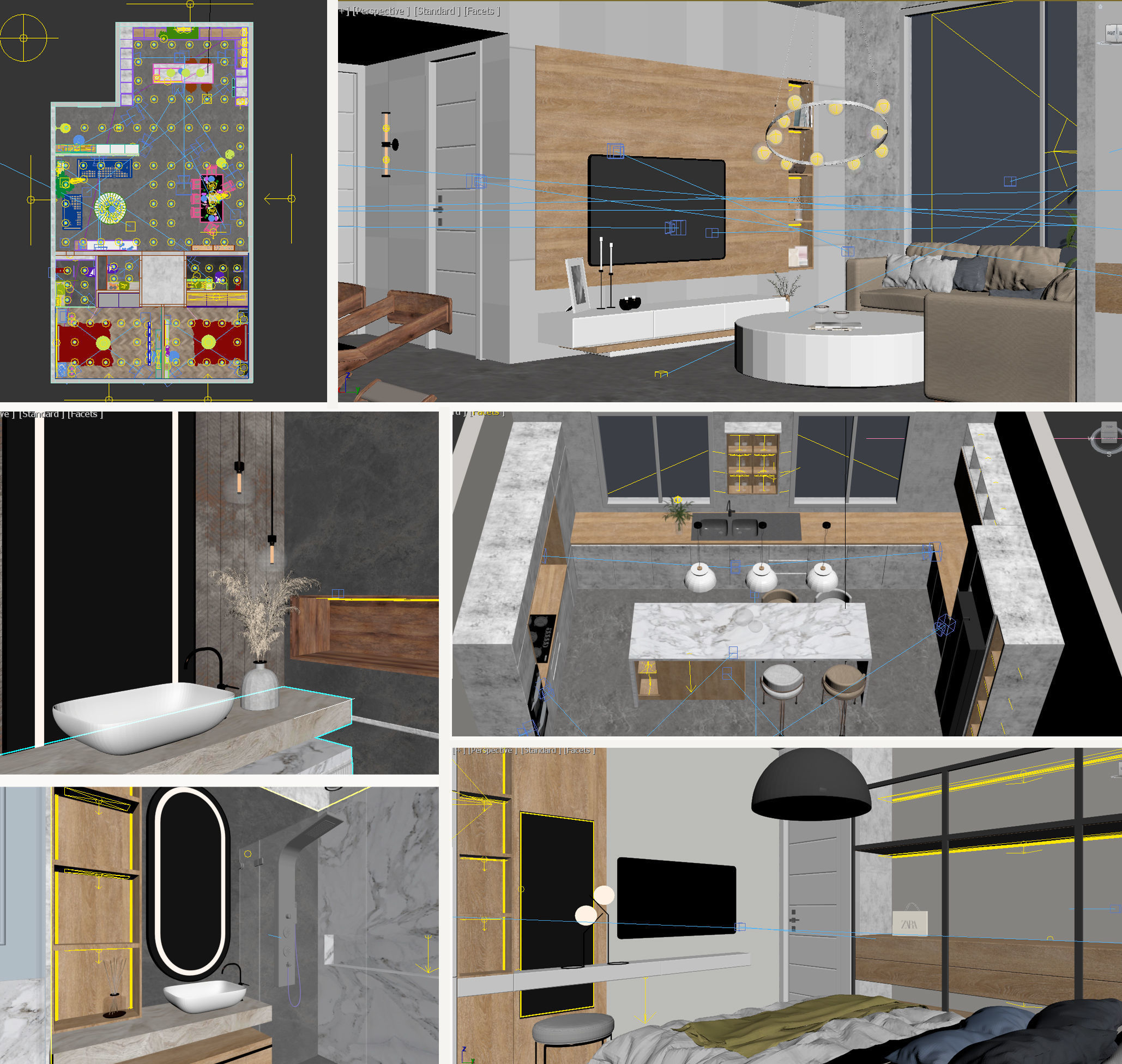 home Apartment  Interior Design Low-poly 3D model_24