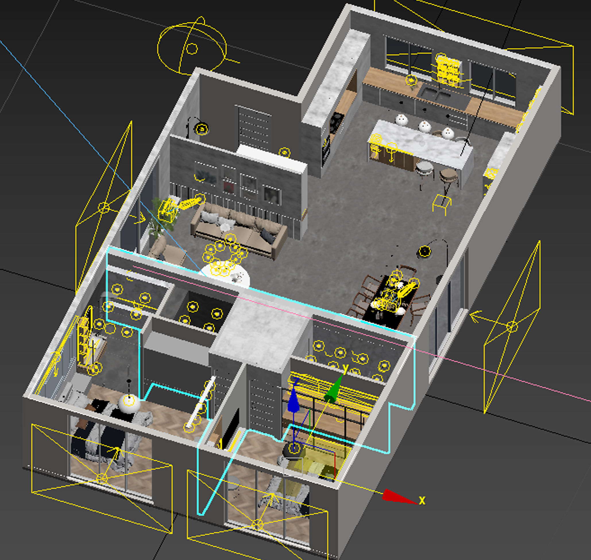 home Apartment  Interior Design Low-poly 3D model_23