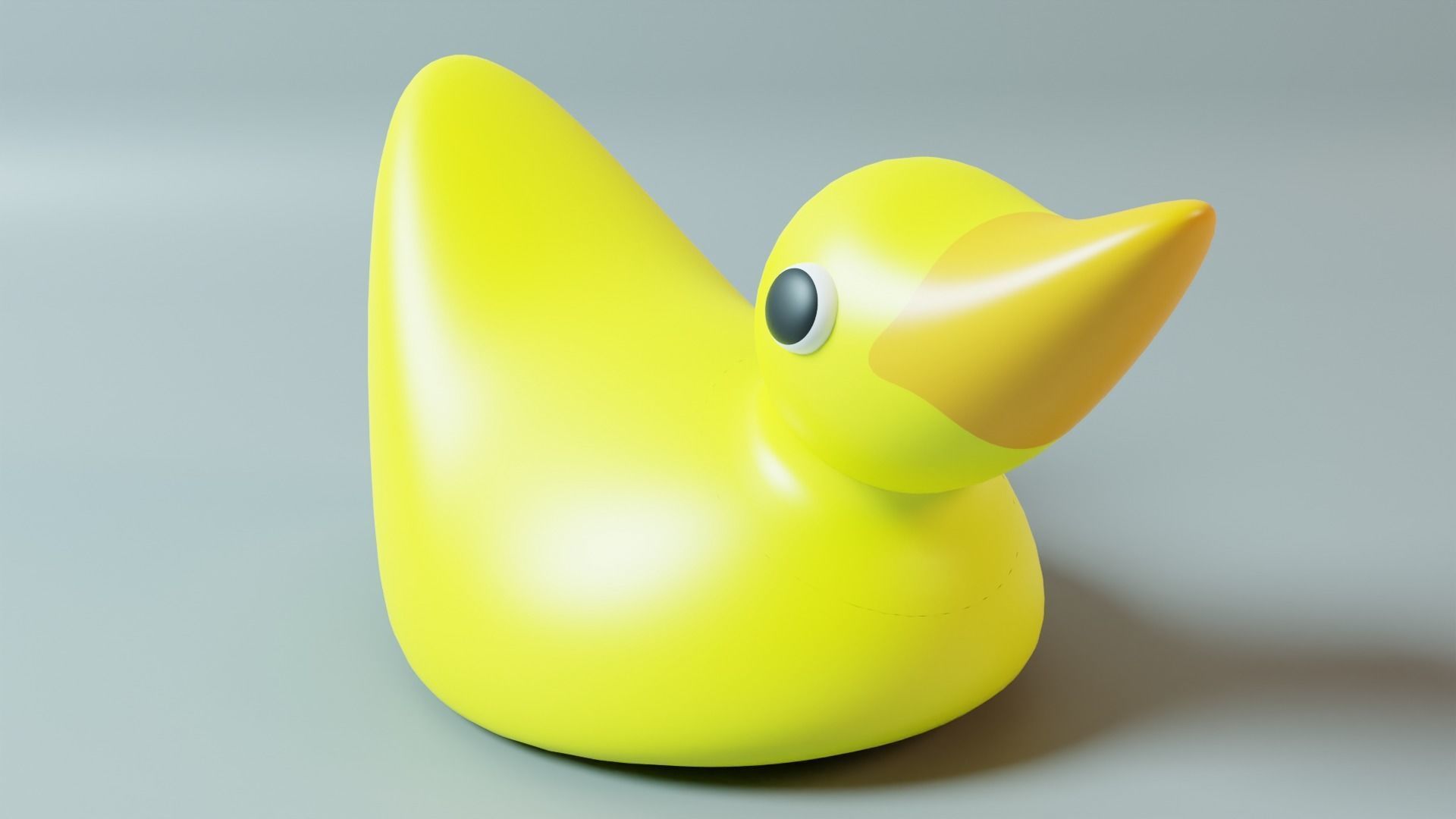 Yellow Plastic Duck 3D model_3
