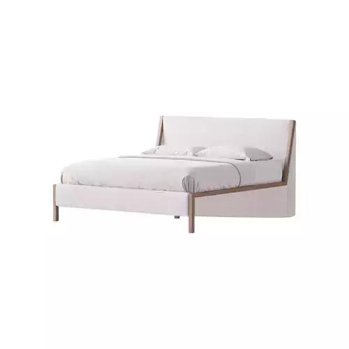 MALENA WHITE BOUCLE KING BED
