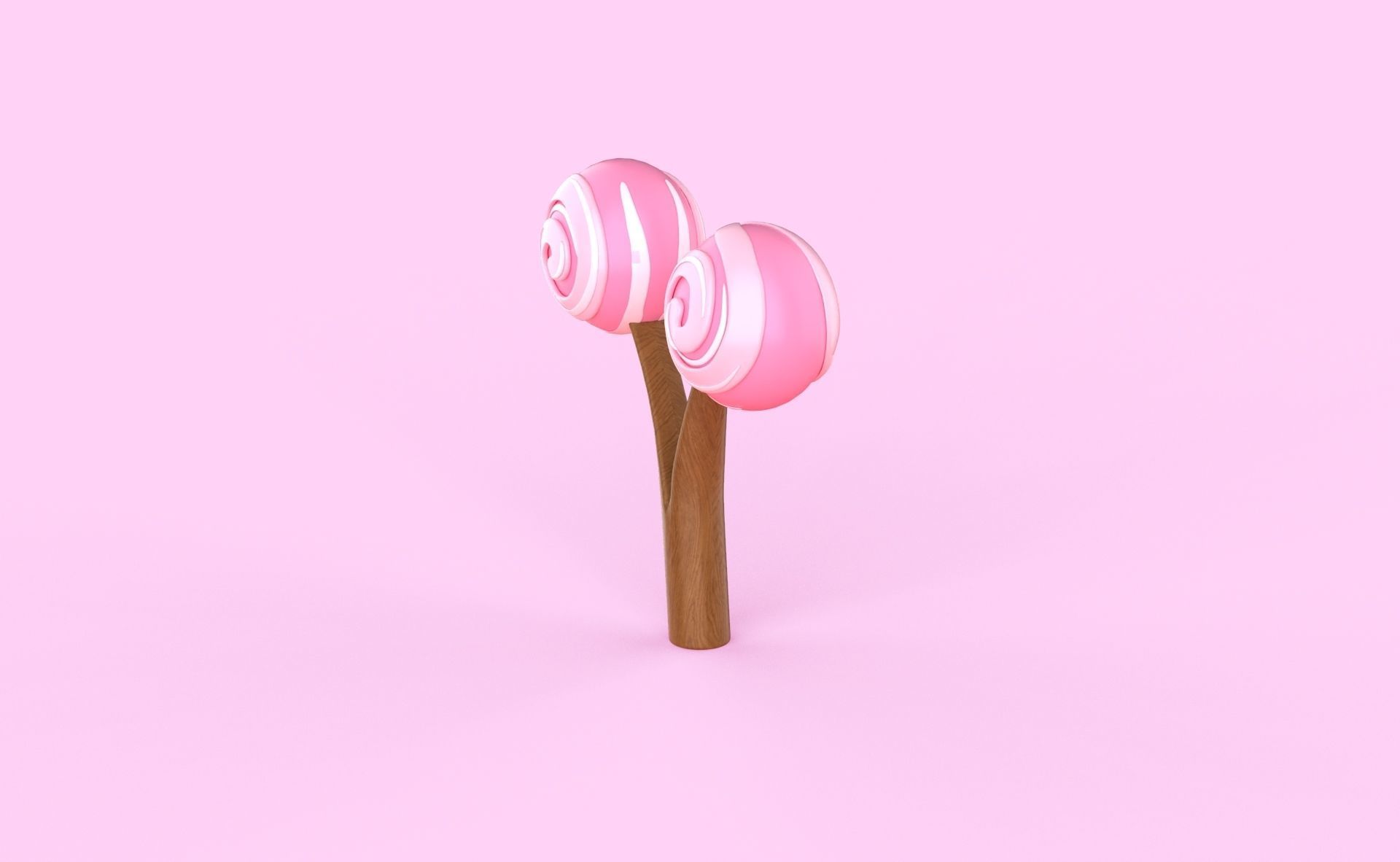 Cartoon Candy Tree 3 Low-poly 3D model_3