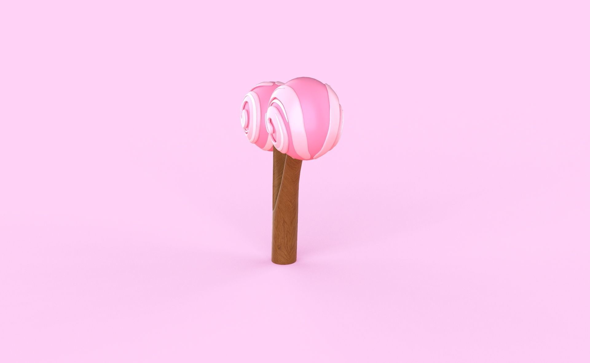 Cartoon Candy Tree 3 Low-poly 3D model_11
