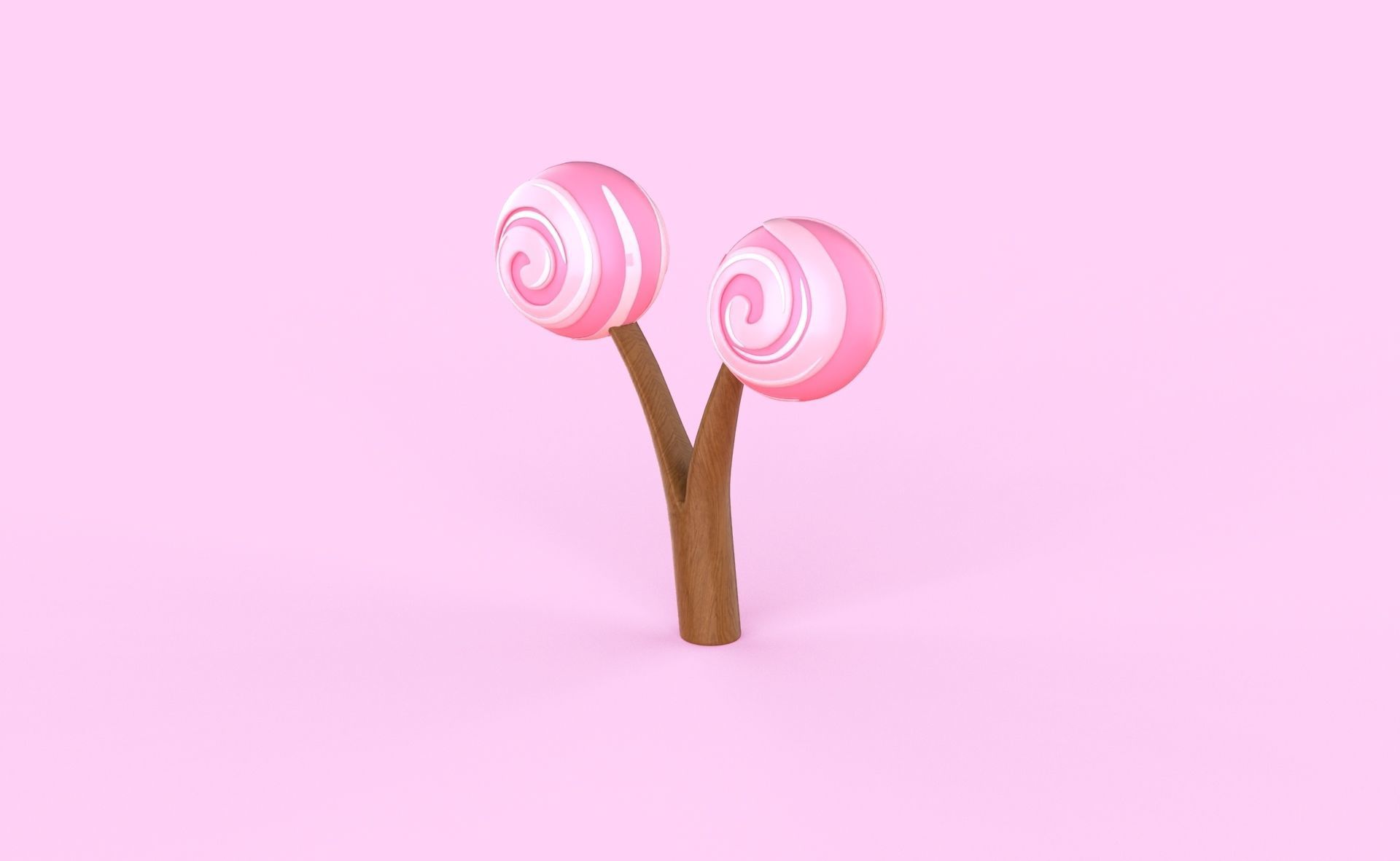Cartoon Candy Tree 3 Low-poly 3D model_2