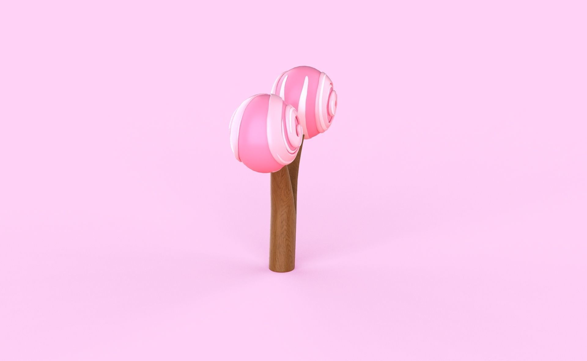 Cartoon Candy Tree 3 Low-poly 3D model_5