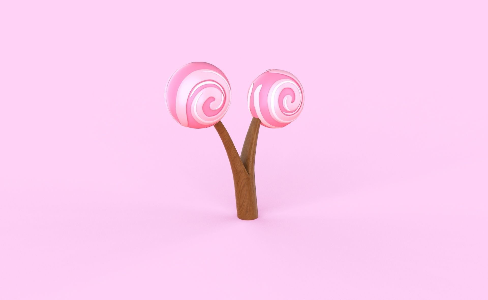 Cartoon Candy Tree 3 Low-poly 3D model_14