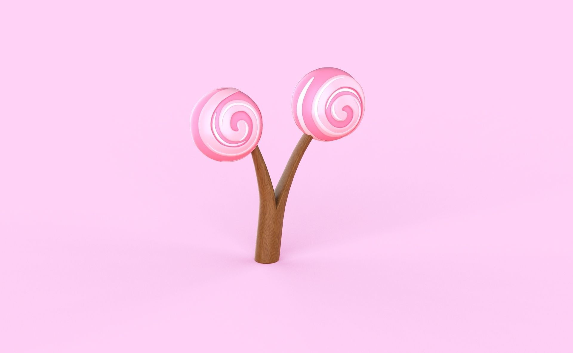 Cartoon Candy Tree 3 Low-poly 3D model_7