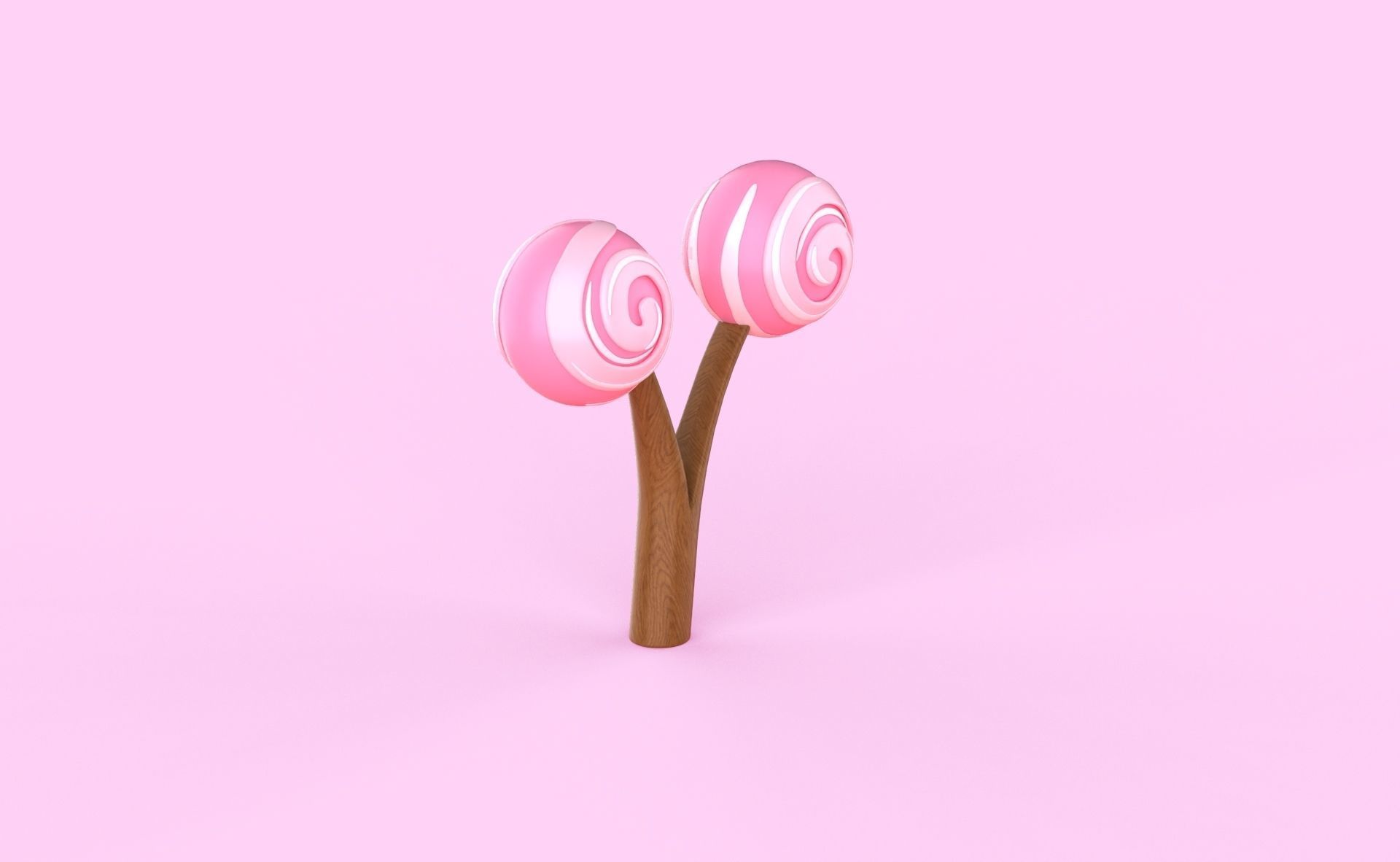 Cartoon Candy Tree 3 Low-poly 3D model_6