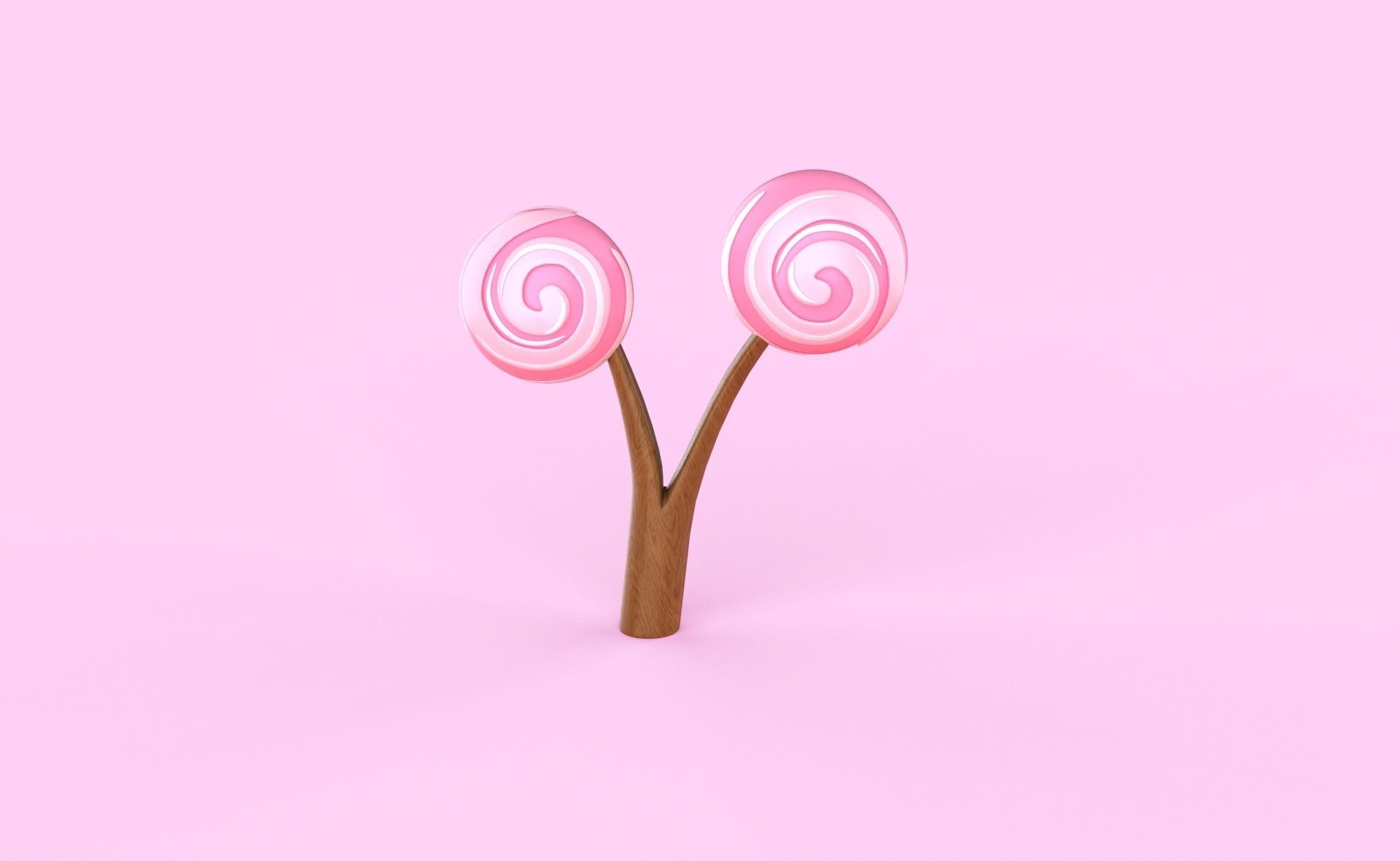 Cartoon Candy Tree 3 Low-poly 3D model_8