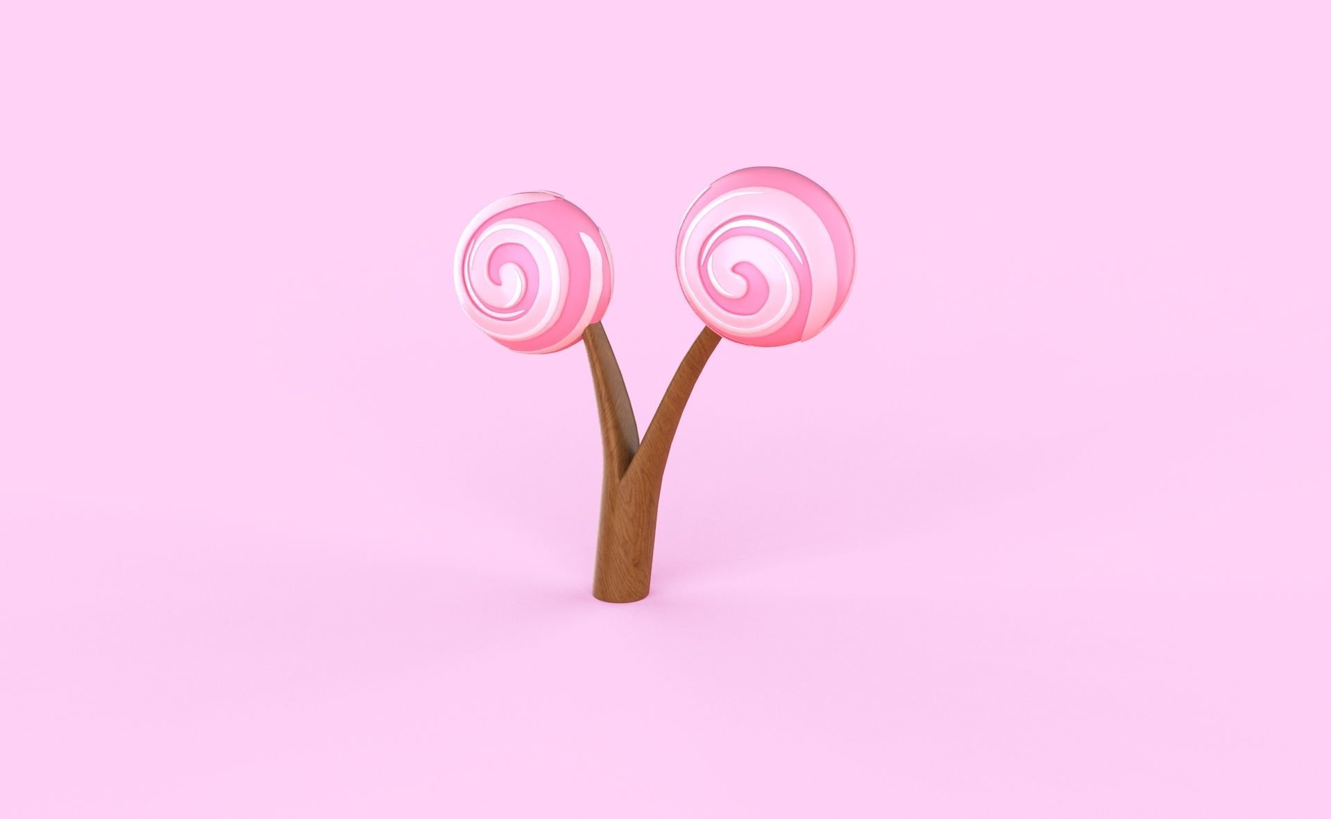 Cartoon Candy Tree 3 Low-poly 3D model_9