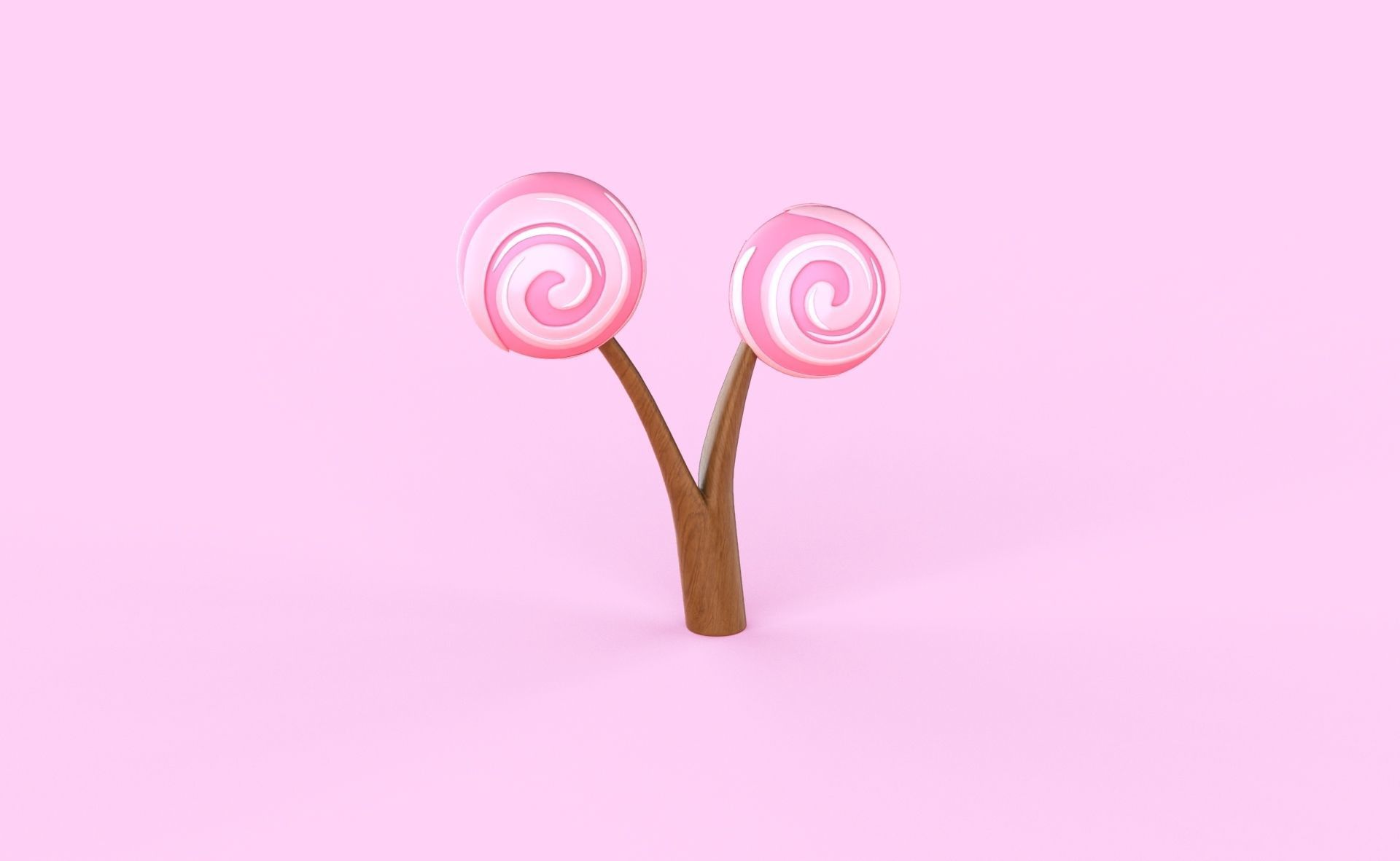 Cartoon Candy Tree 3 Low-poly 3D model_15