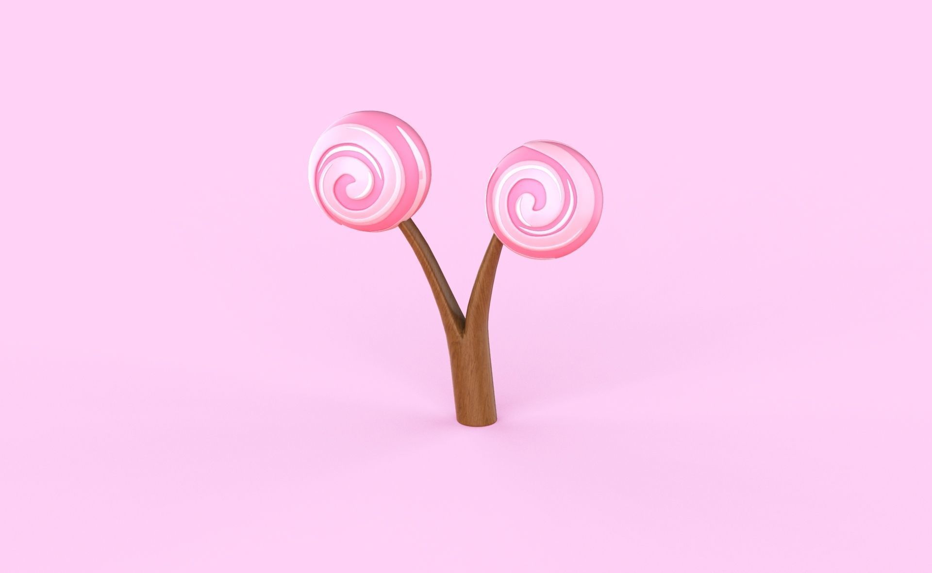 Cartoon Candy Tree 3 Low-poly 3D model_1