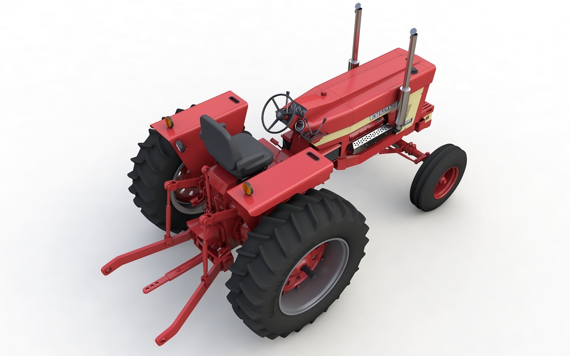 International Harvester 1468 Tractor 1972 3D model_3