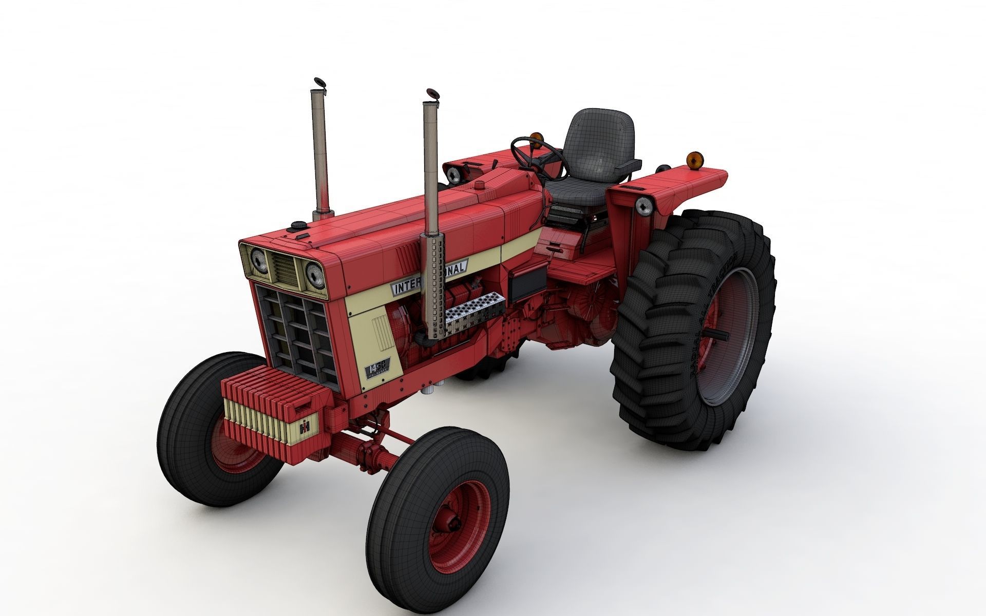 International Harvester 1468 Tractor 1972 3D model_15