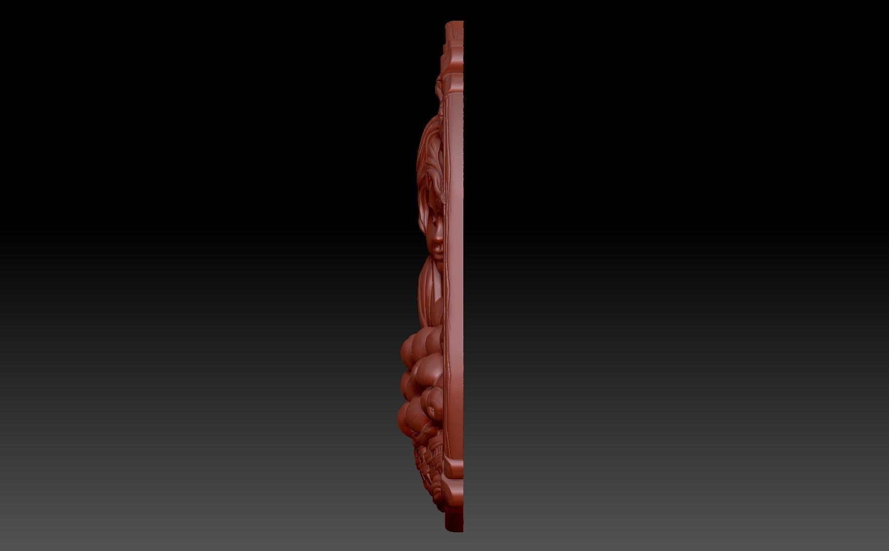 A child with apples 3D print model_1