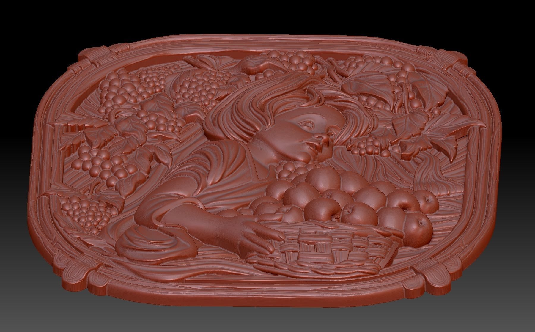 A child with apples 3D print model_3