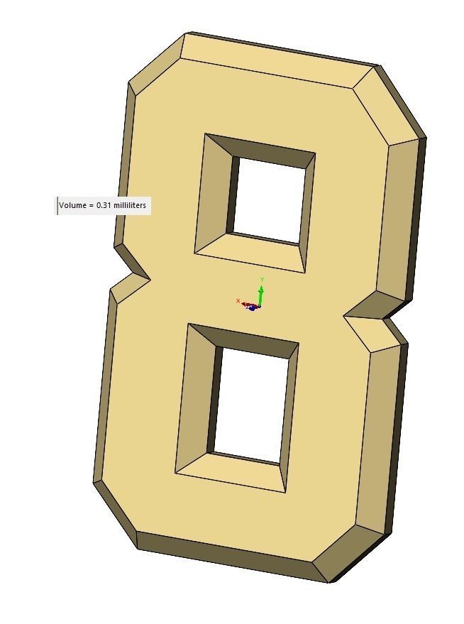 Chamfered NBA font numbers set 3D print model_14