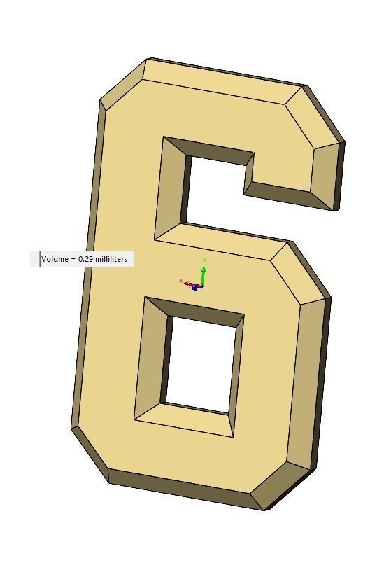 Chamfered NBA font numbers set 3D print model_13