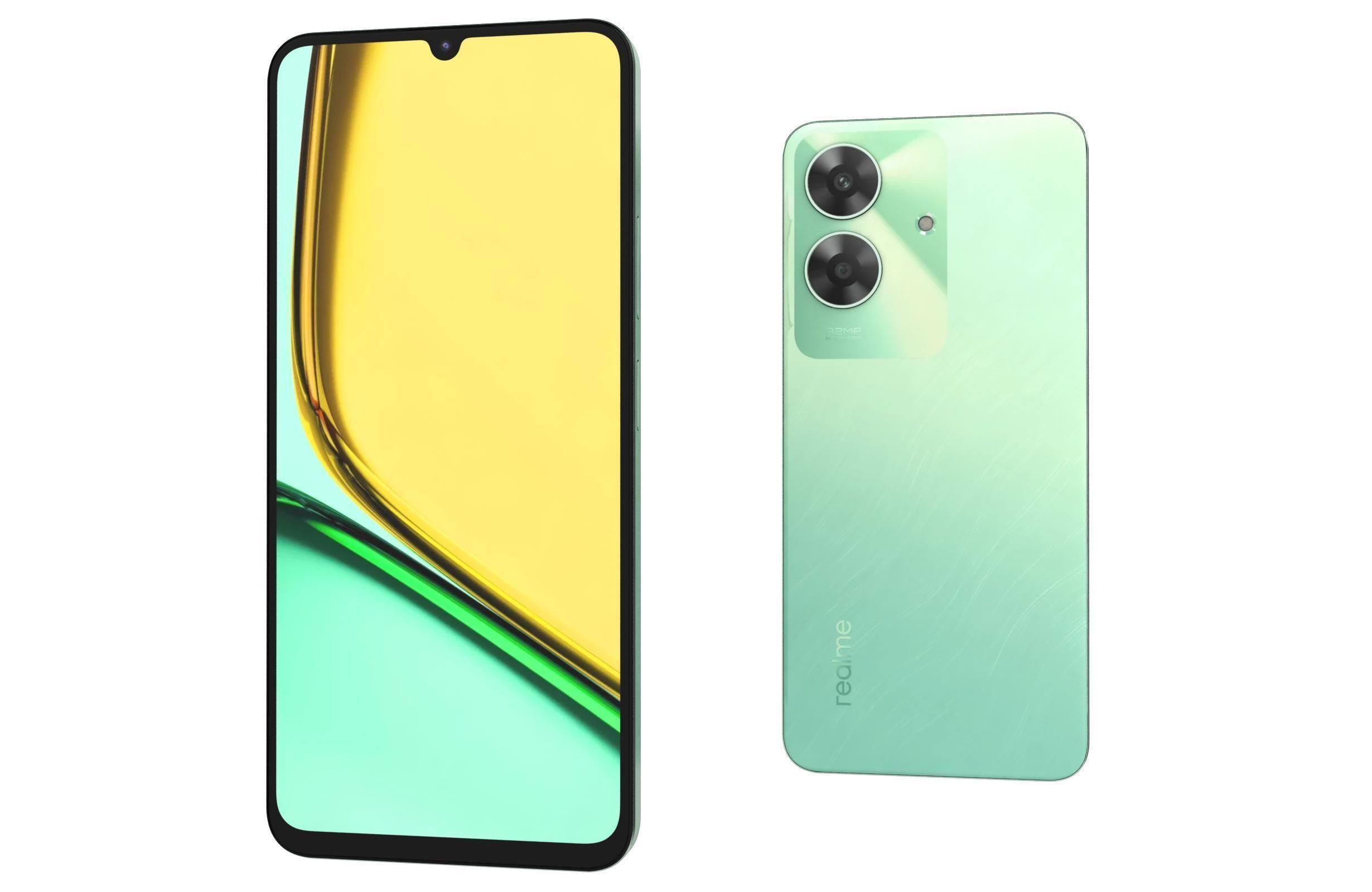 Realme C61 Marble Black and Safari Green  India 3D model_7