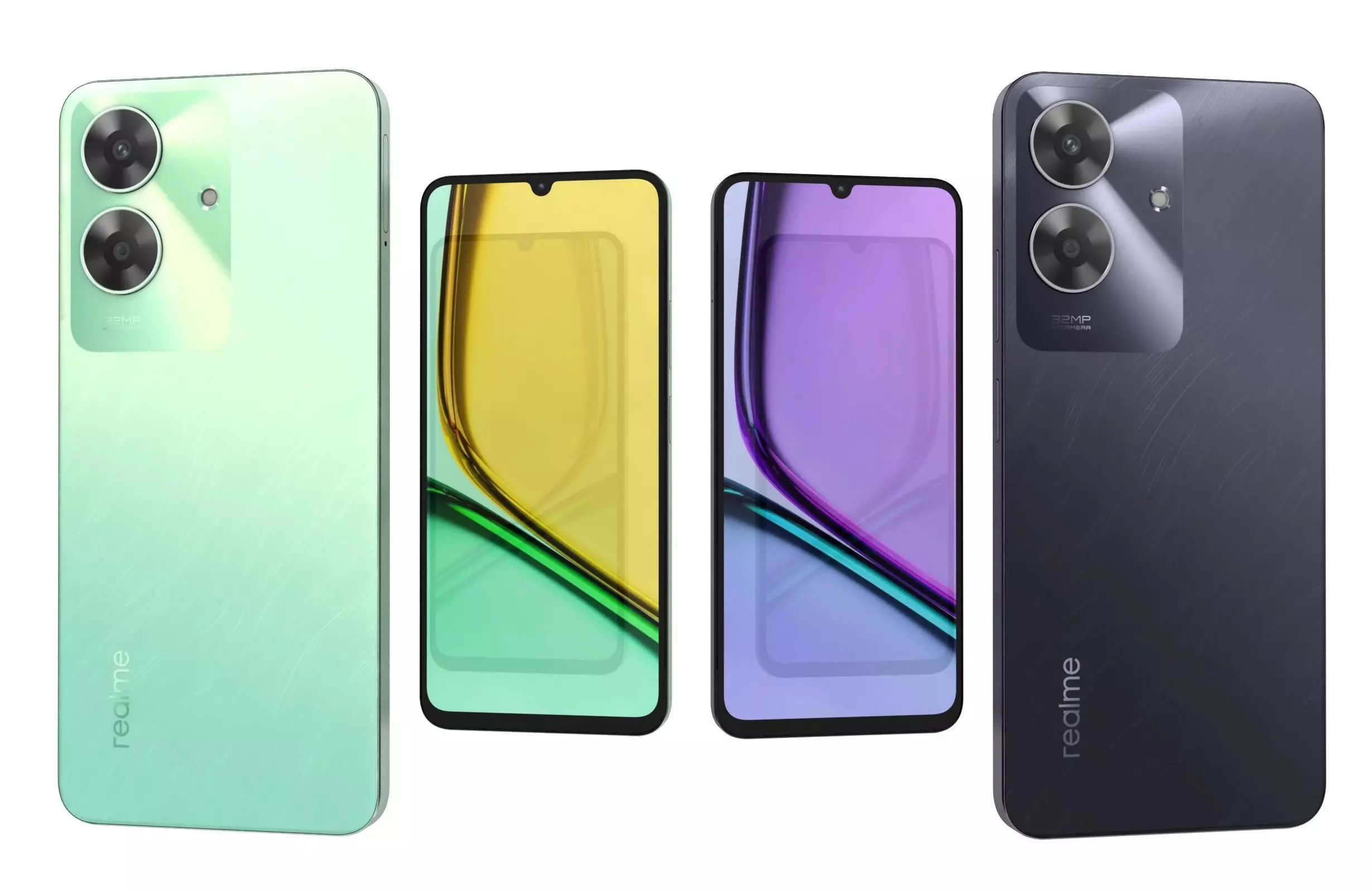 Realme C61 Marble Black and Safari Green  India 3D model_0