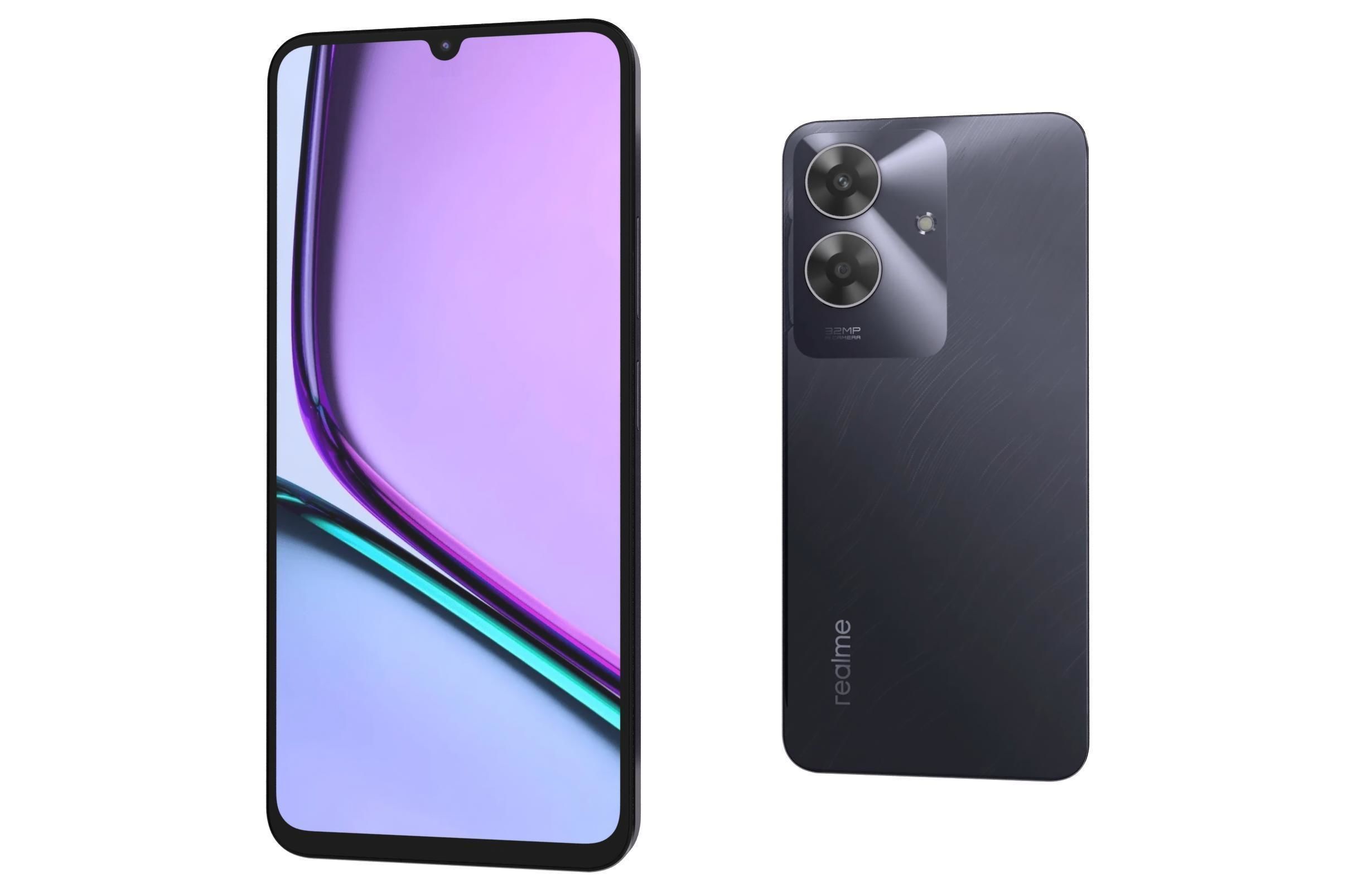 Realme C61 Marble Black and Safari Green  India 3D model_17