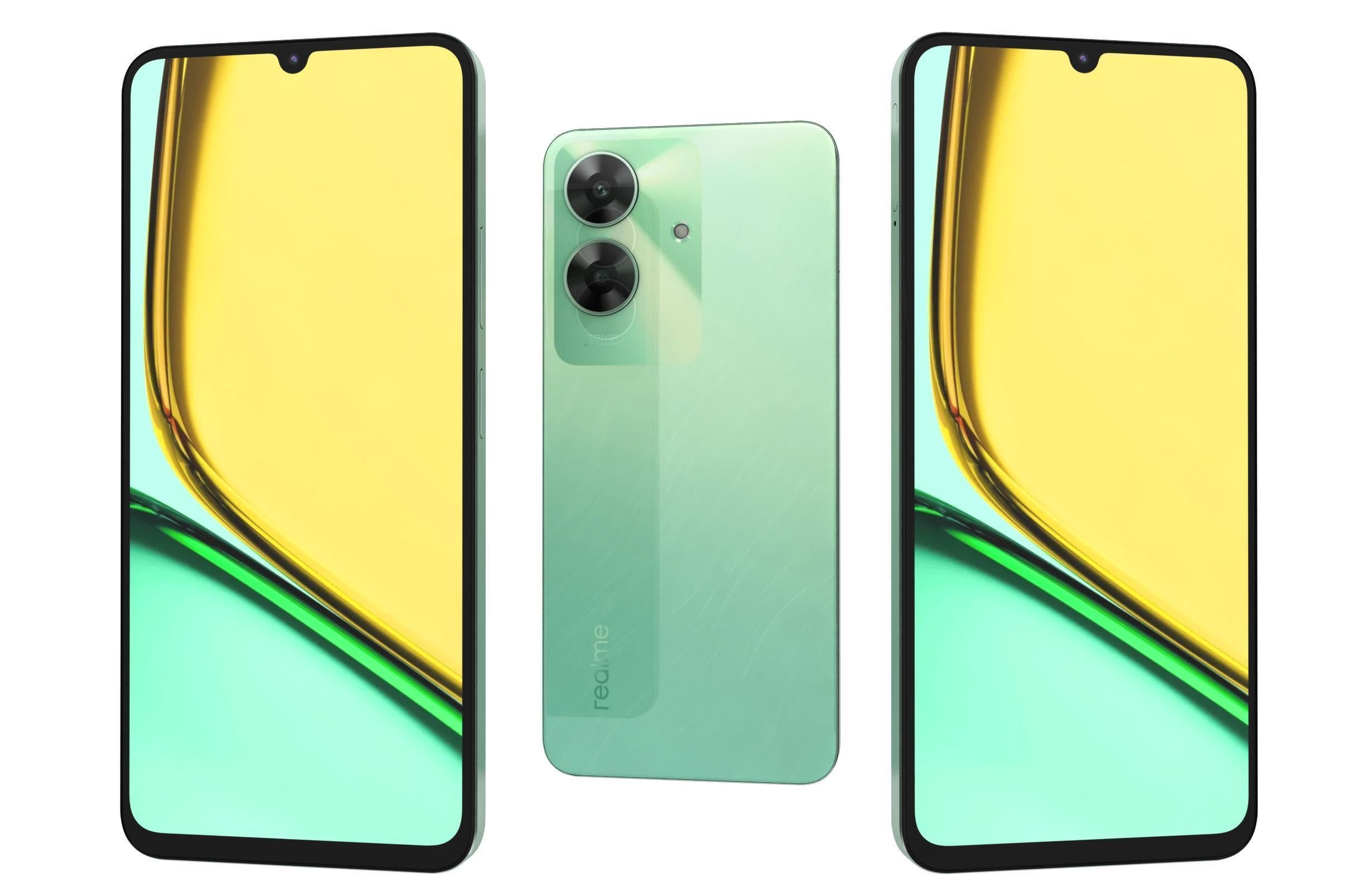 Realme C61 Marble Black and Safari Green  India 3D model_1