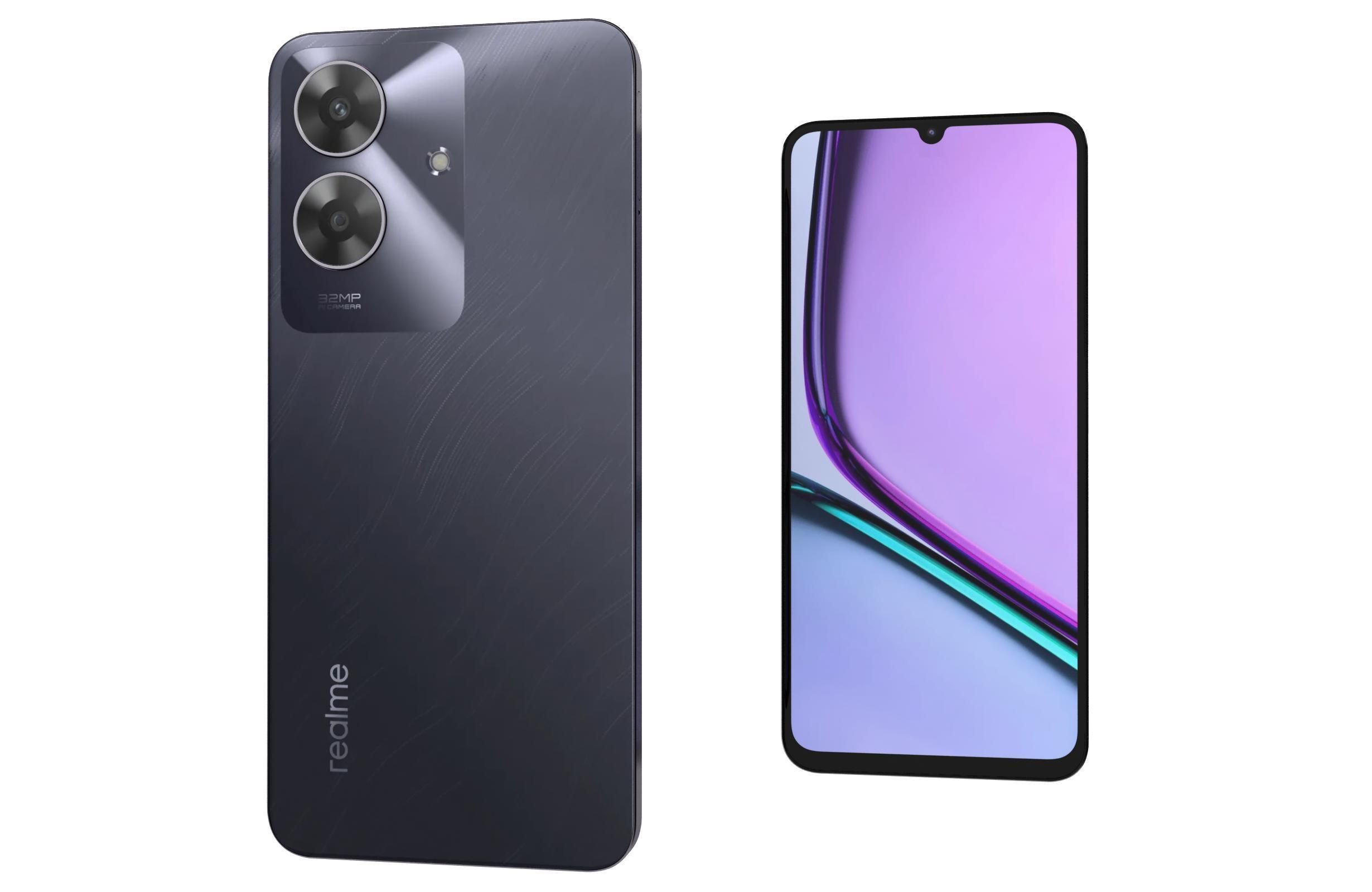 Realme C61 Marble Black and Safari Green  India 3D model_18